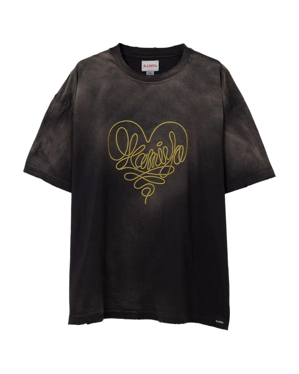 KAMIYA Black Rope Heart-Logo Cotton T-Shirt for men