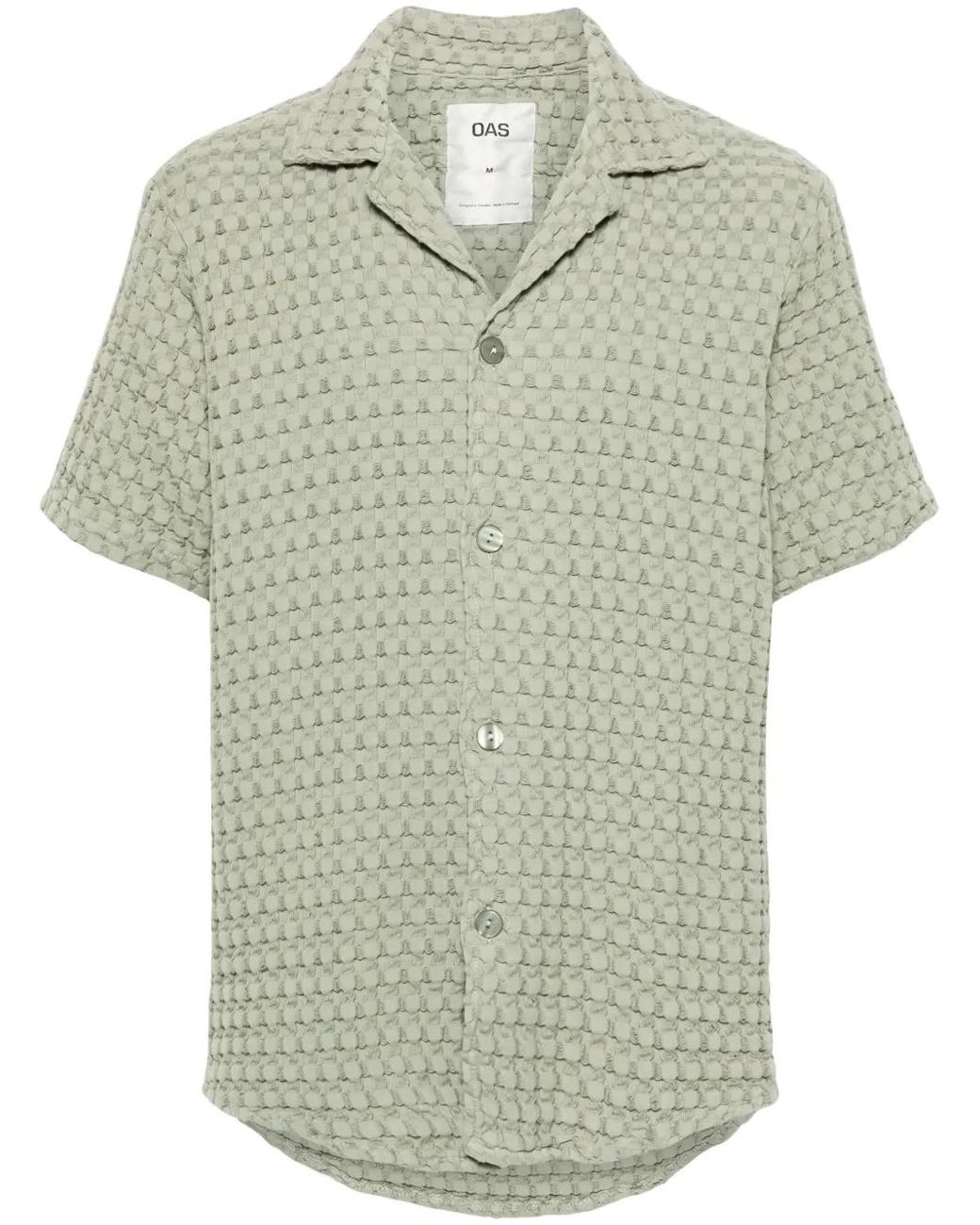 Oas Green Cuba Camp-Collar Shirt for men