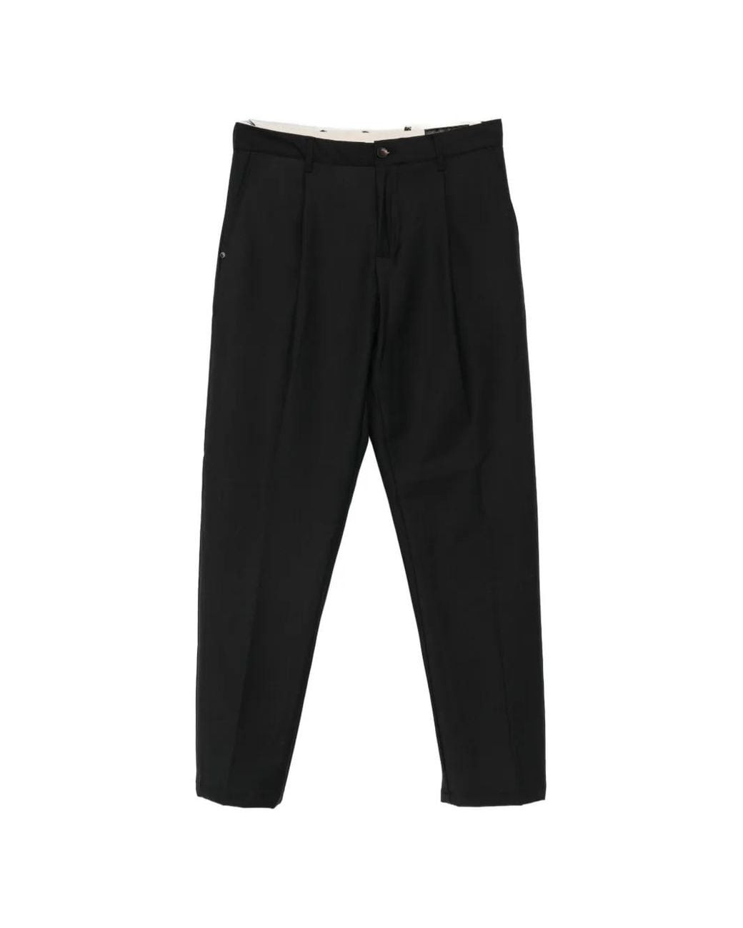 White Sand Black Sammy Pleated Straight-Leg Trousers for men