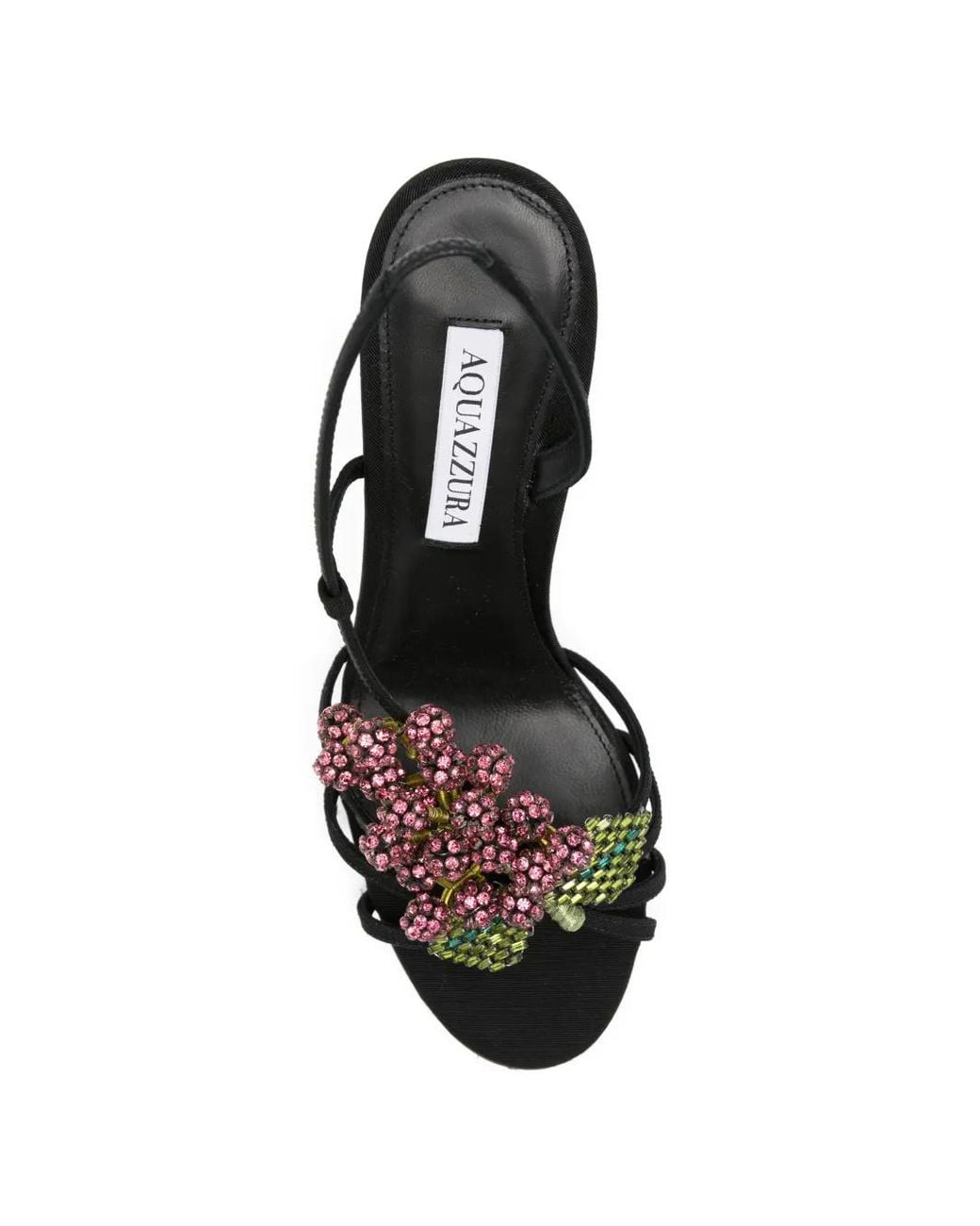 Aquazzura White Beaded Strap Heeled Sandals