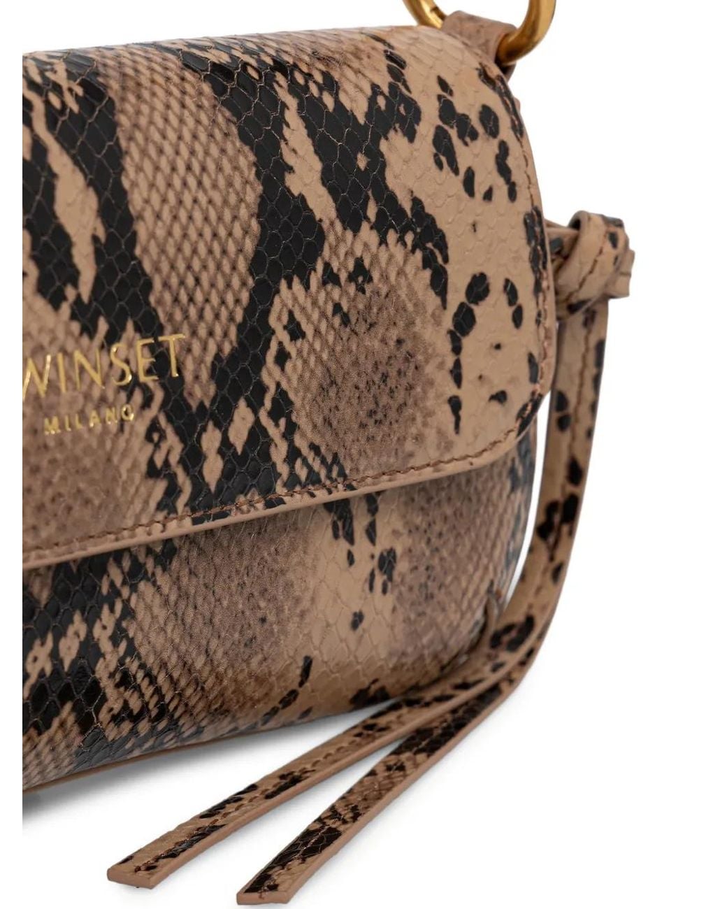 Twinset Natural Snakeskin-Effect Shoulder Bag