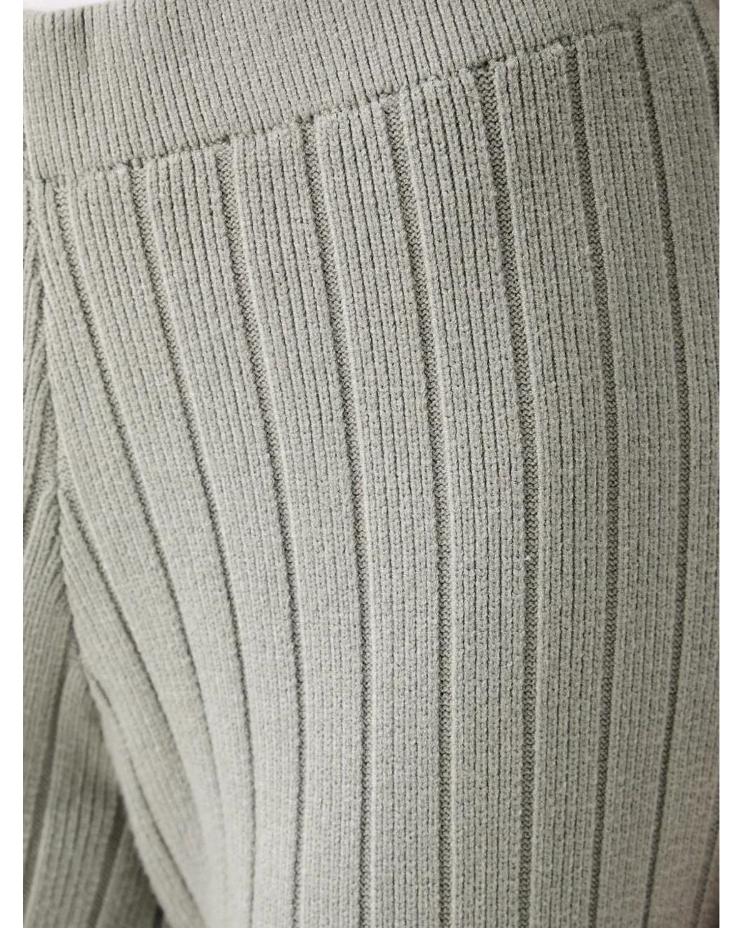 Chantelle Green Twist Ribbed-Knit Trousers