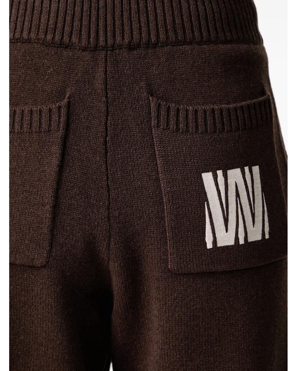WRSTBHVR Black Nerian Logo-Embroidered Knitted Trousers