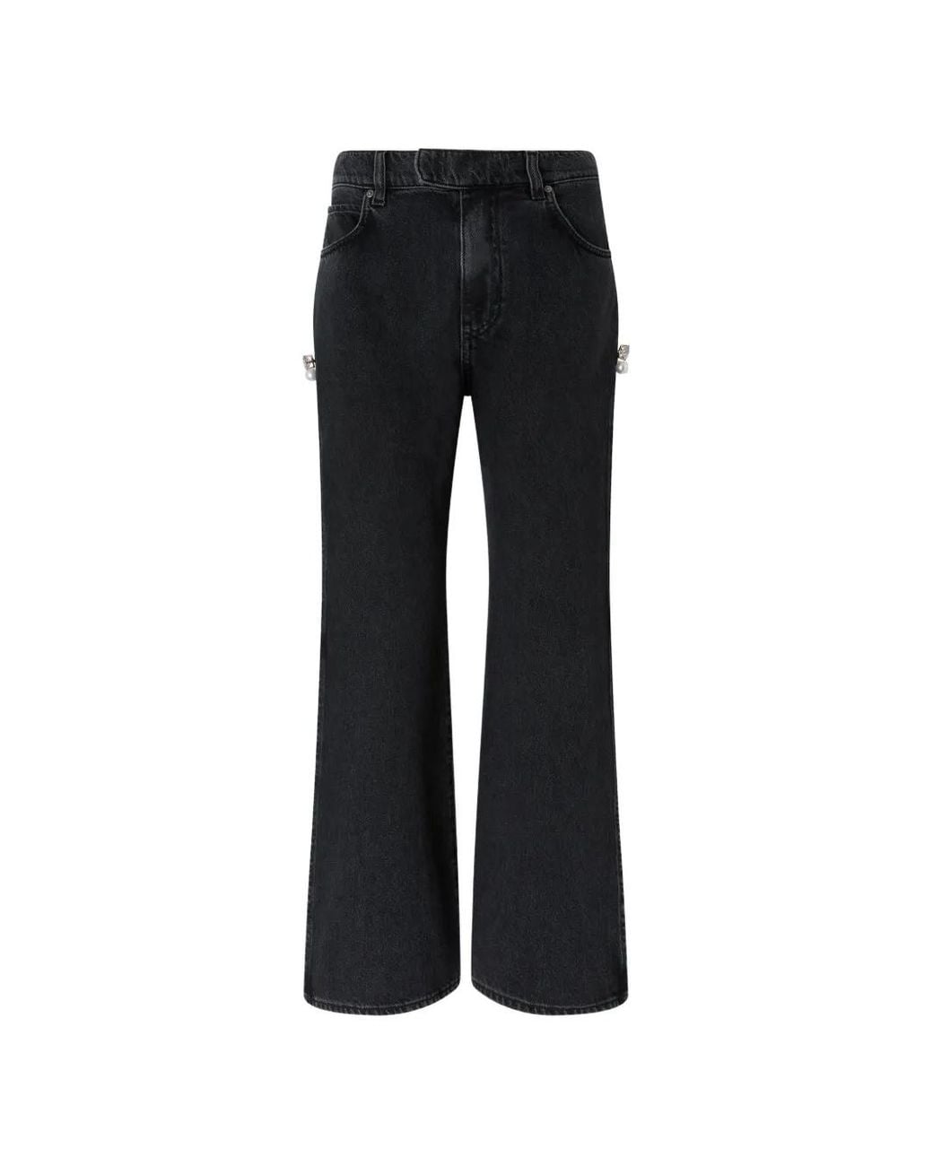Pinko Black Wide-Leg Jeans With Side Slits
