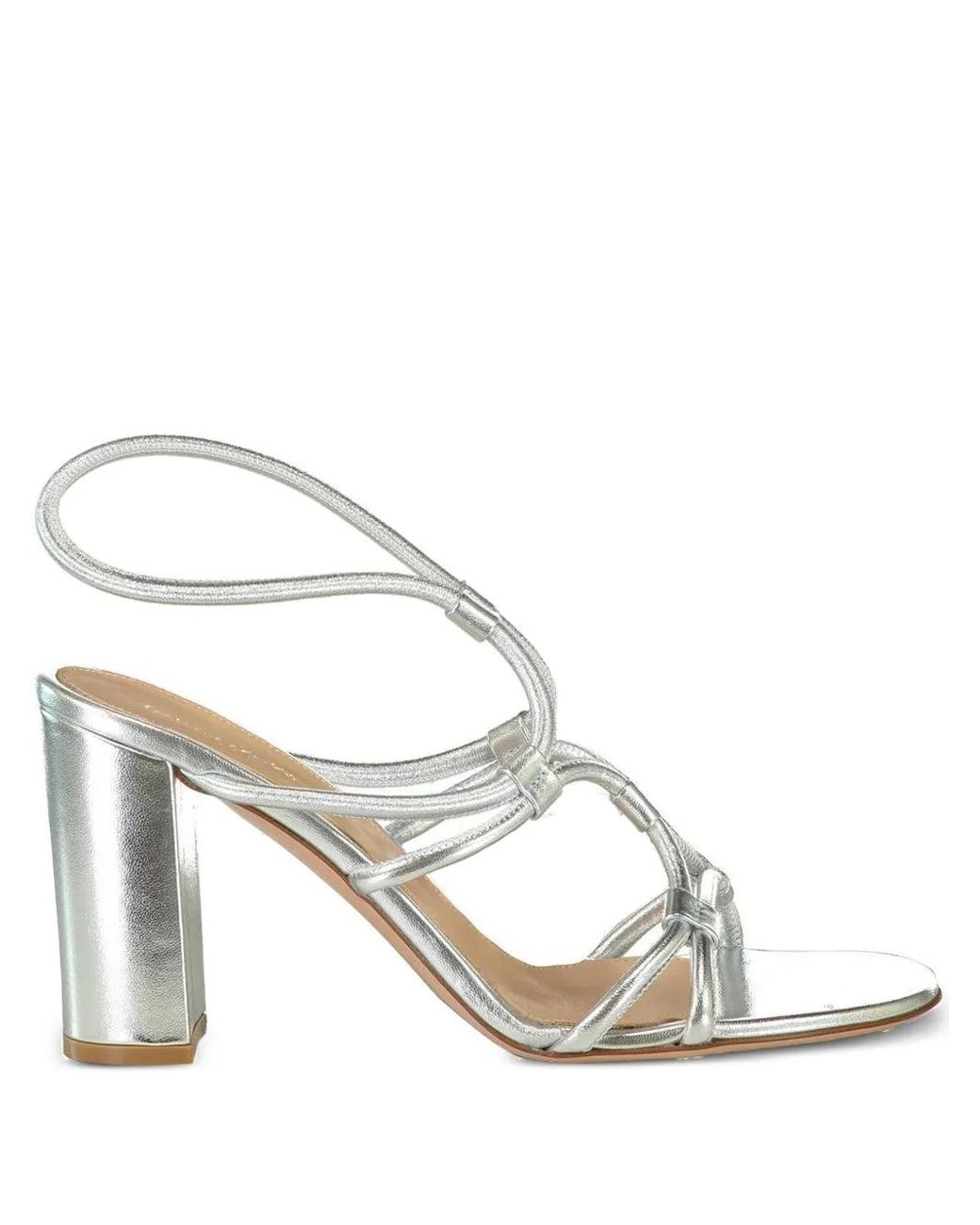 Gianvito Rossi Metallic 85Mm Knotted Leather Sandals