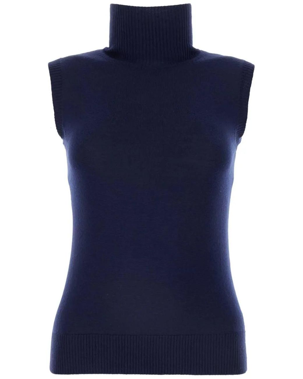 Sportmax Blue Ardenza Virgin Wool Knitted Top