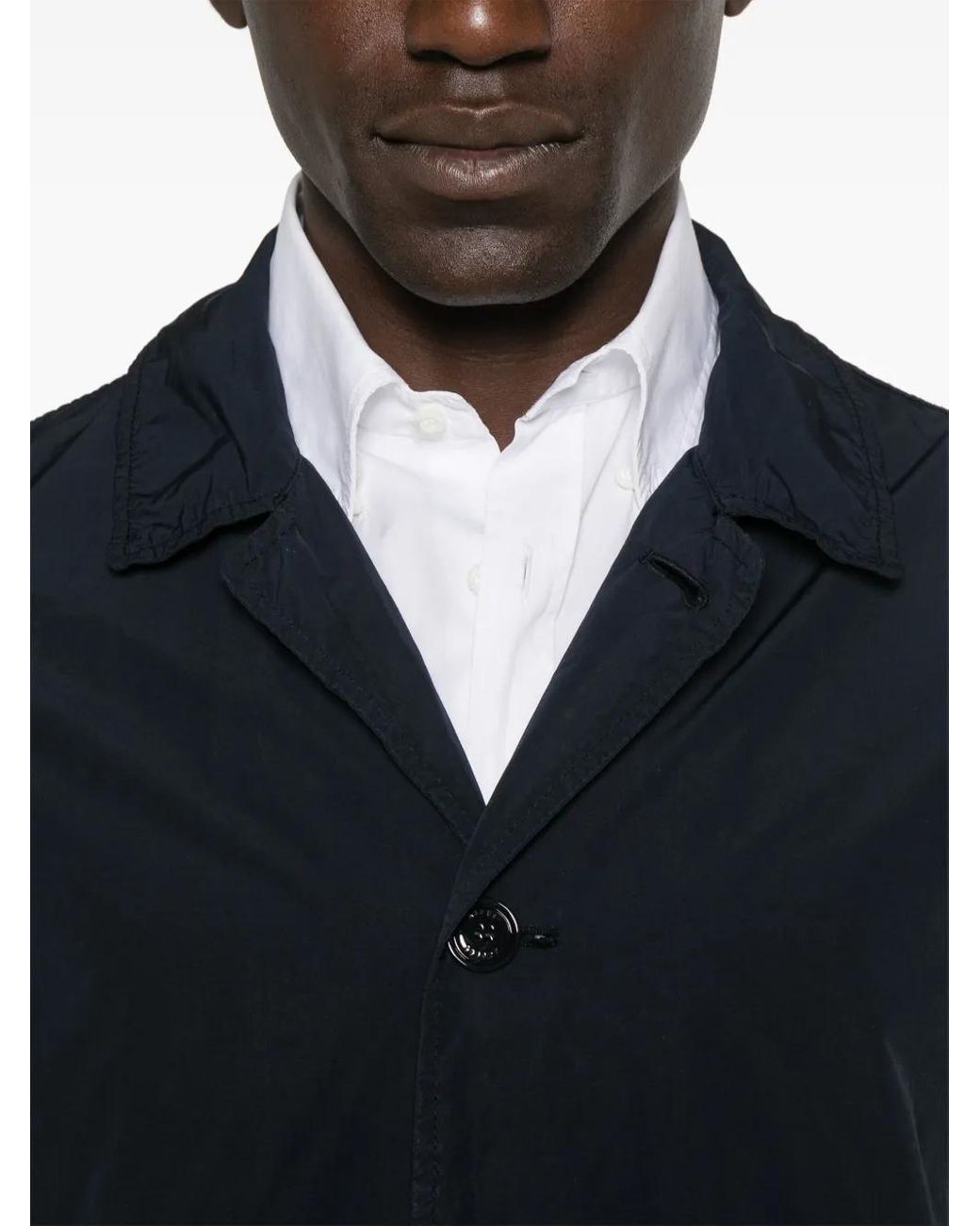 Aspesi Blue Single Breasted Coat for men