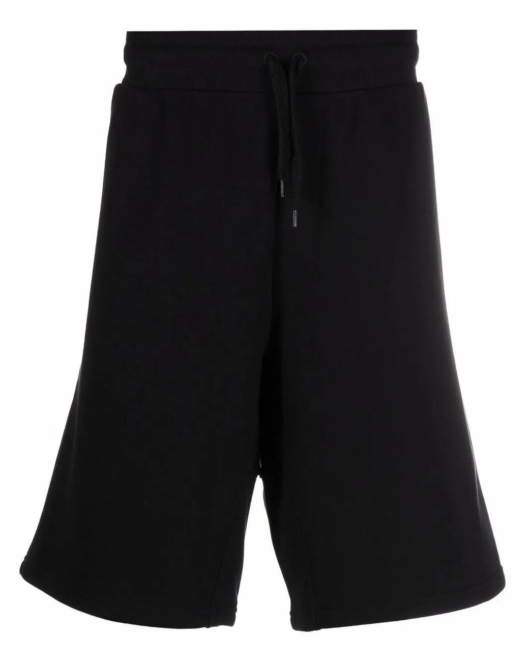 Moschino Black Embroidered-Logo Jogger Shorts for men