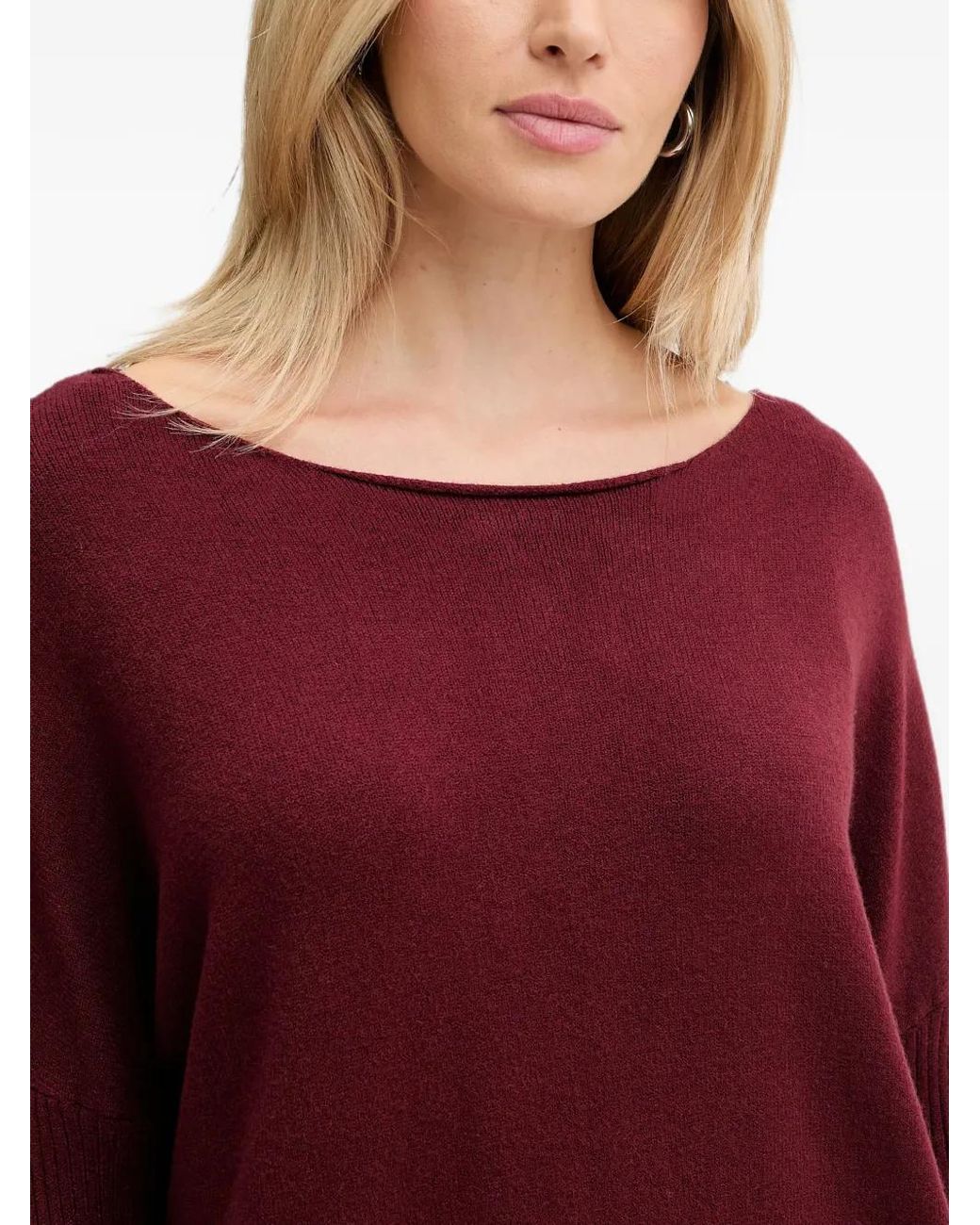 Haveone Red Ensemble Pull-Pantalon En Maille Côtelée
