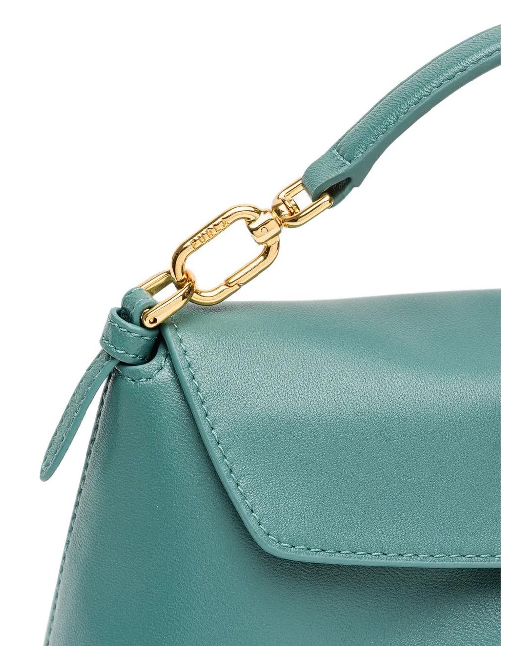 Furla Green Sfera Leather Shoulder Bag
