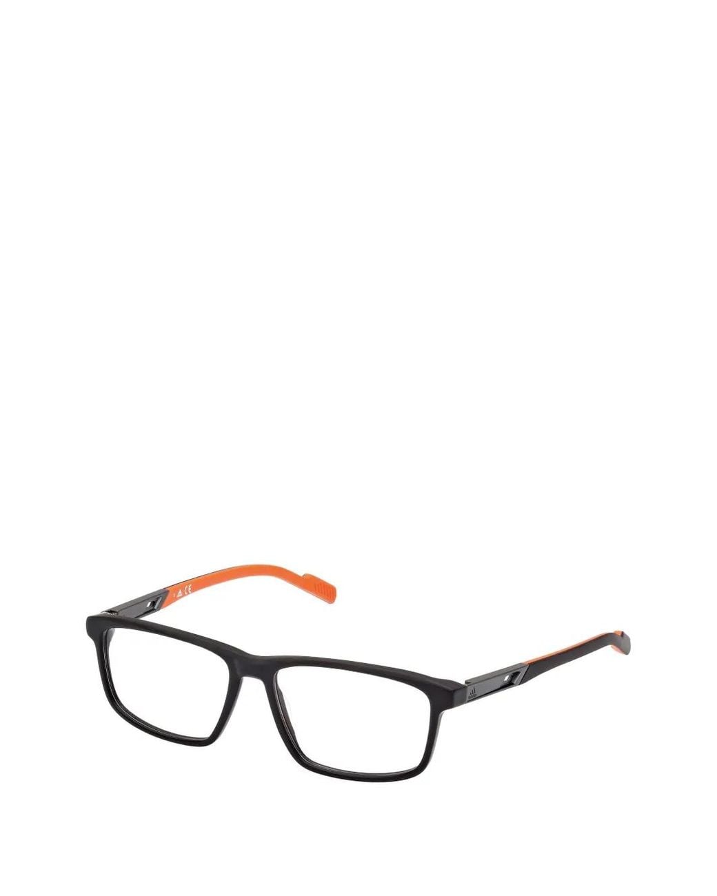 Adidas Black Rectangle-Frame Glasses