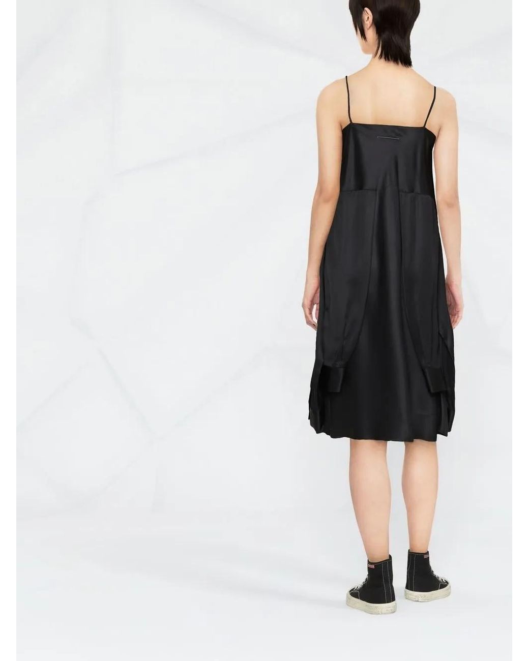MM6 by Maison Margiela Black Knot-Detail Cotton Dress