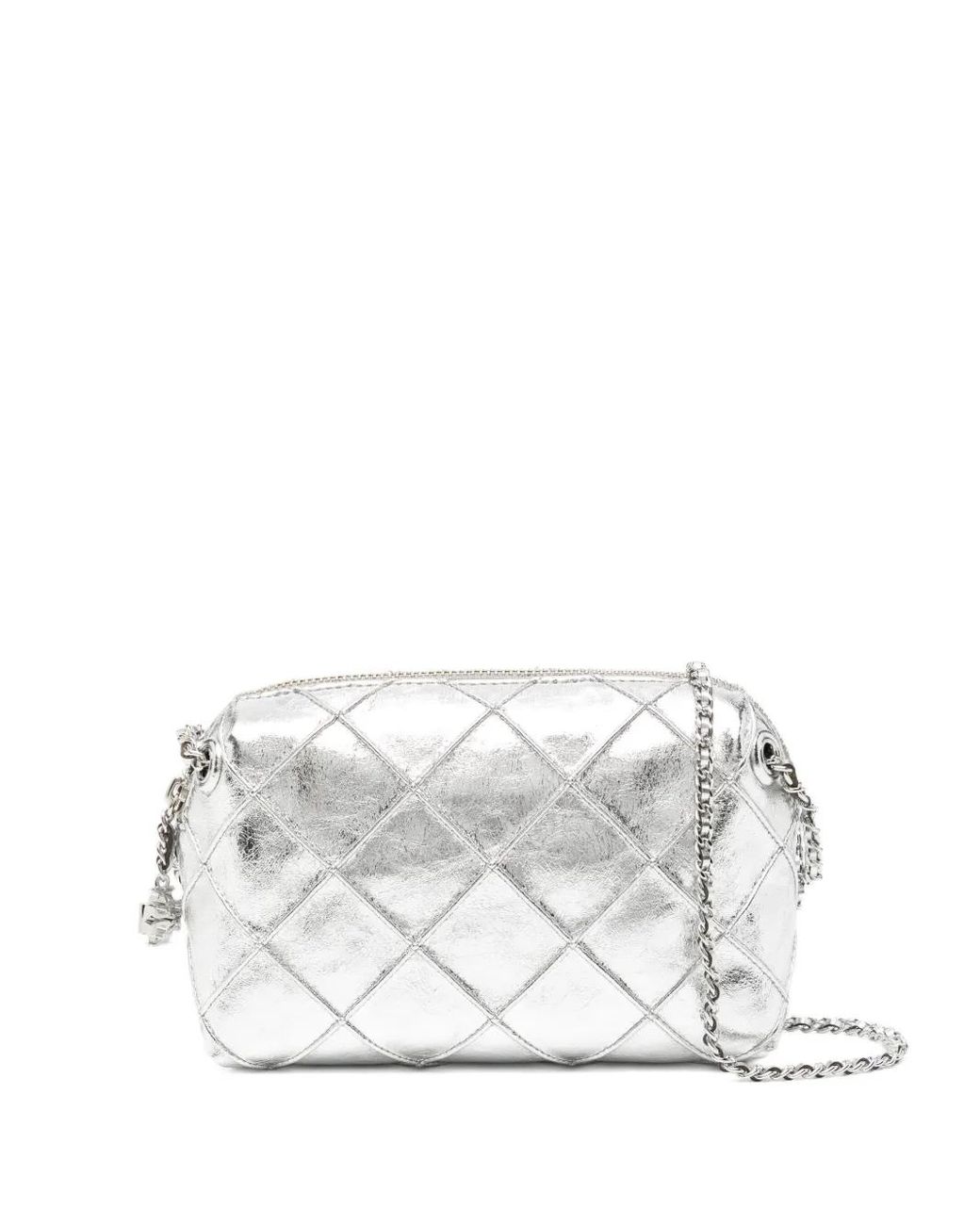 Tory Burch White Fleming Soft Metallic Crossbody Bag