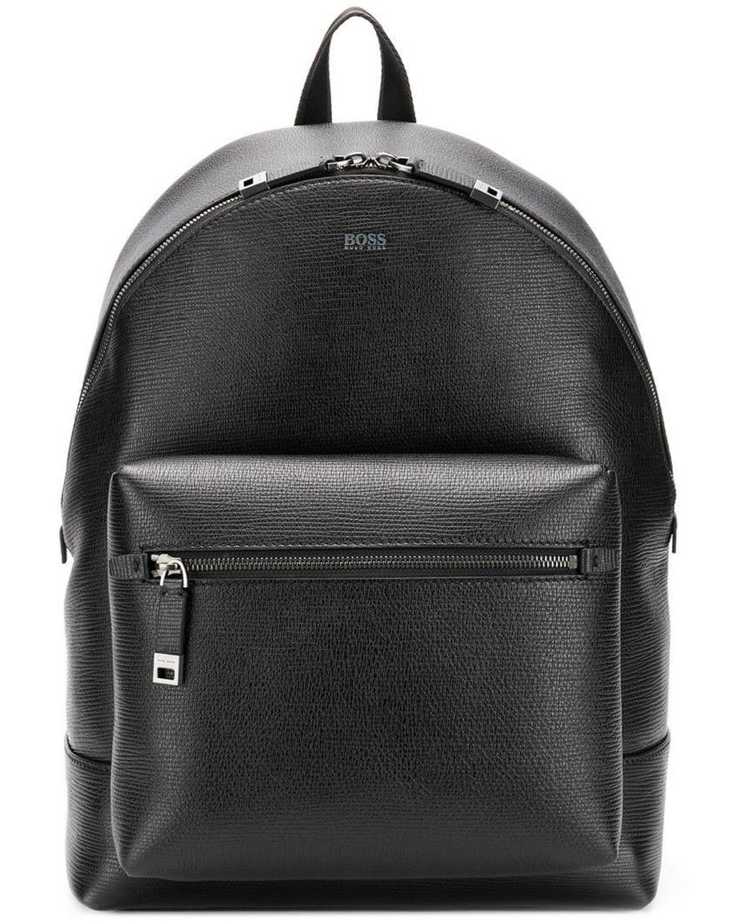 BOSS Textured Leather Backpack in Black for Men Lyst Canada