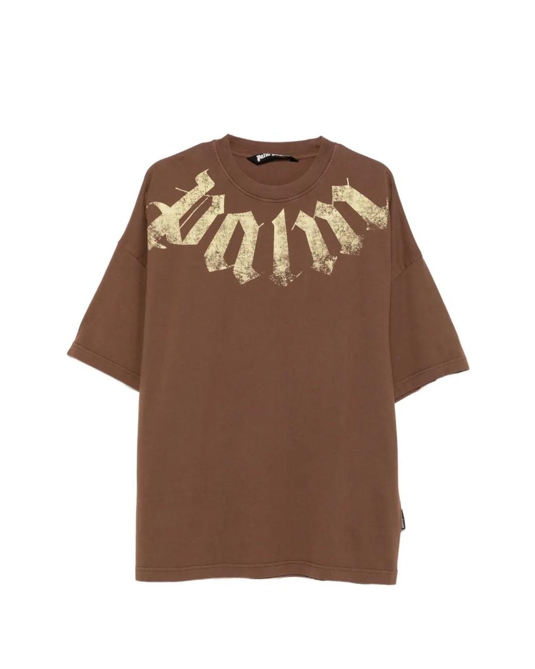 Palm Angels Brown Logo-Print T-Shirt for men