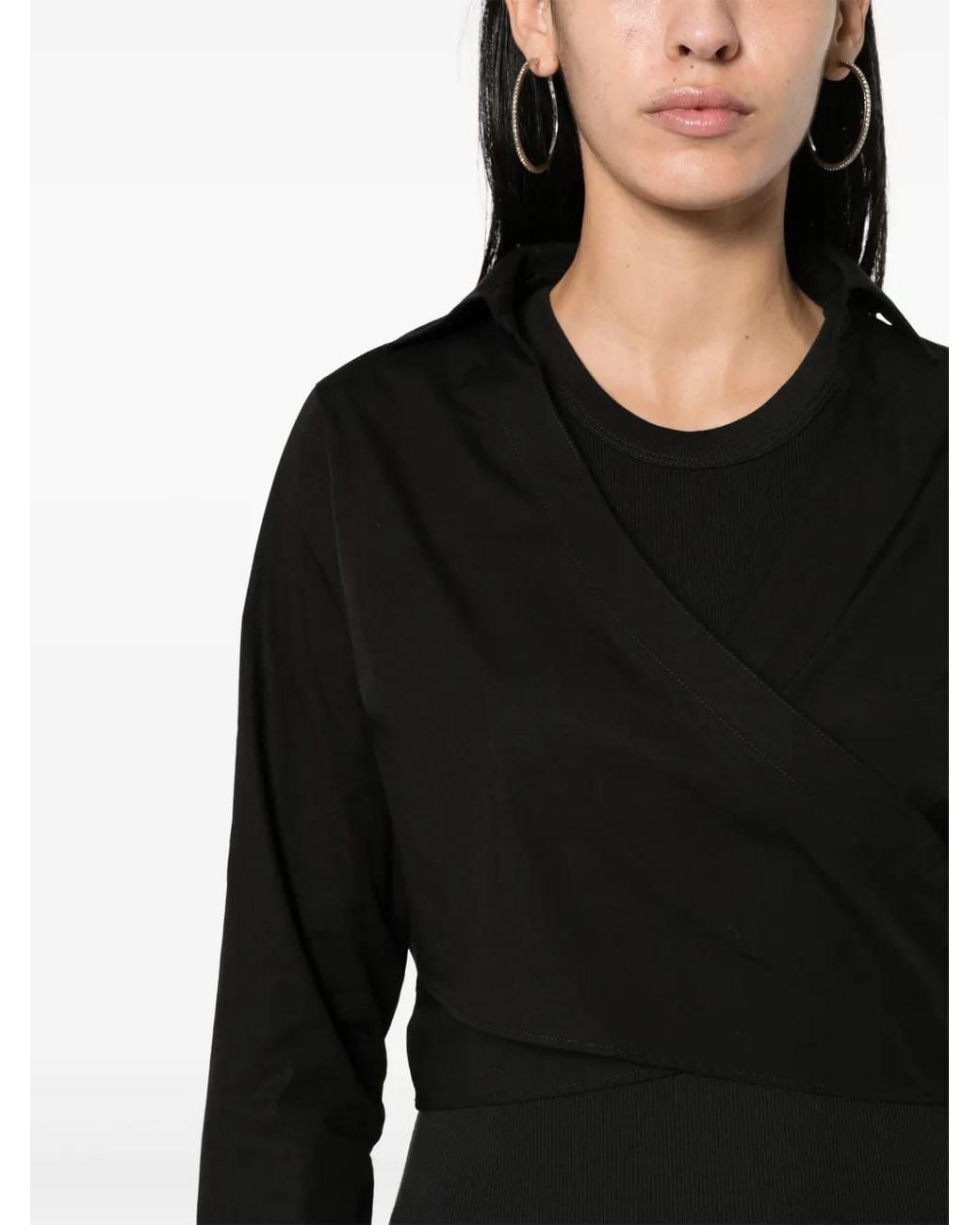 Veronica Beard Black Malone Layered Midi Dress