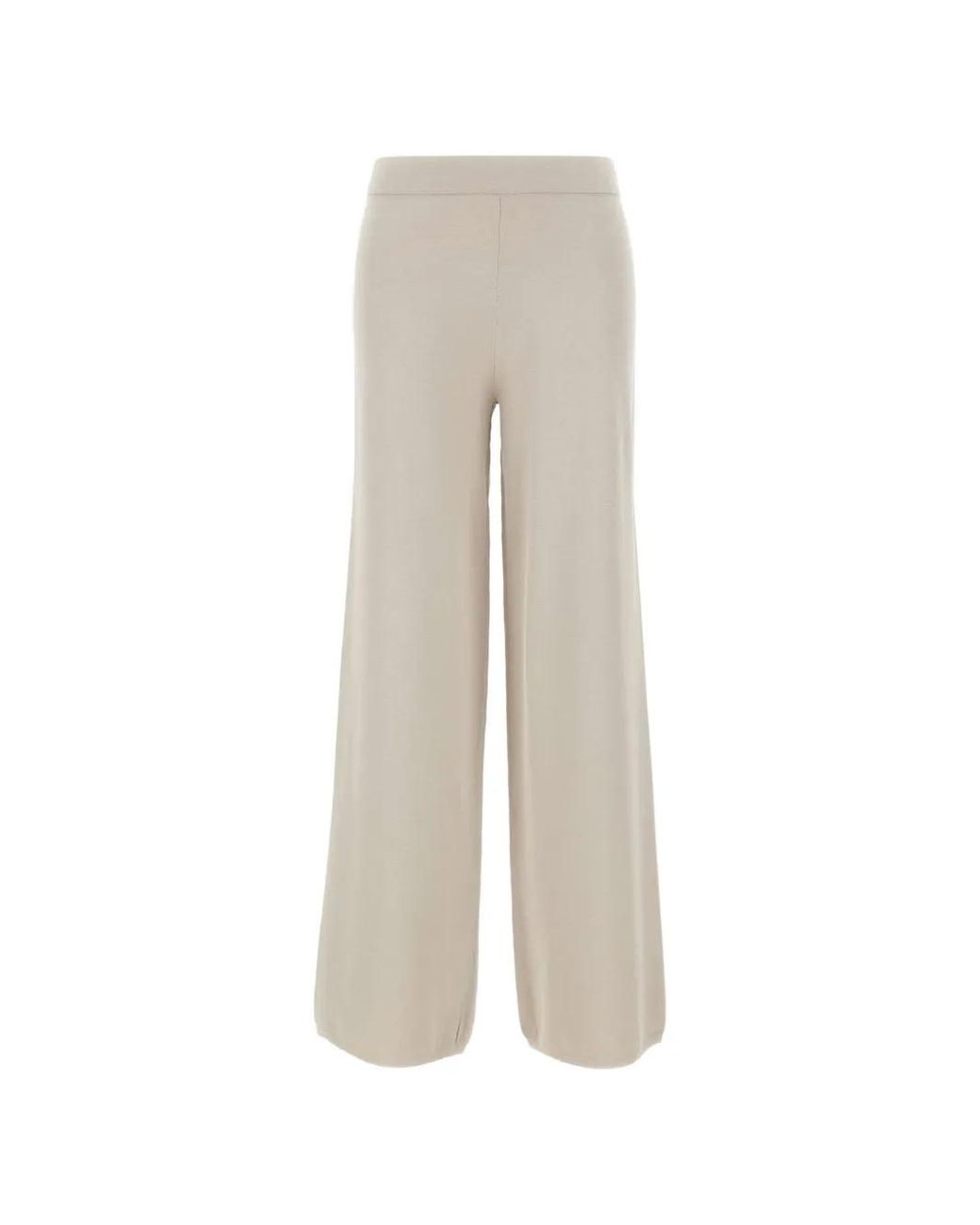 Kangra White Ribbed-Edge Palazzo Pants
