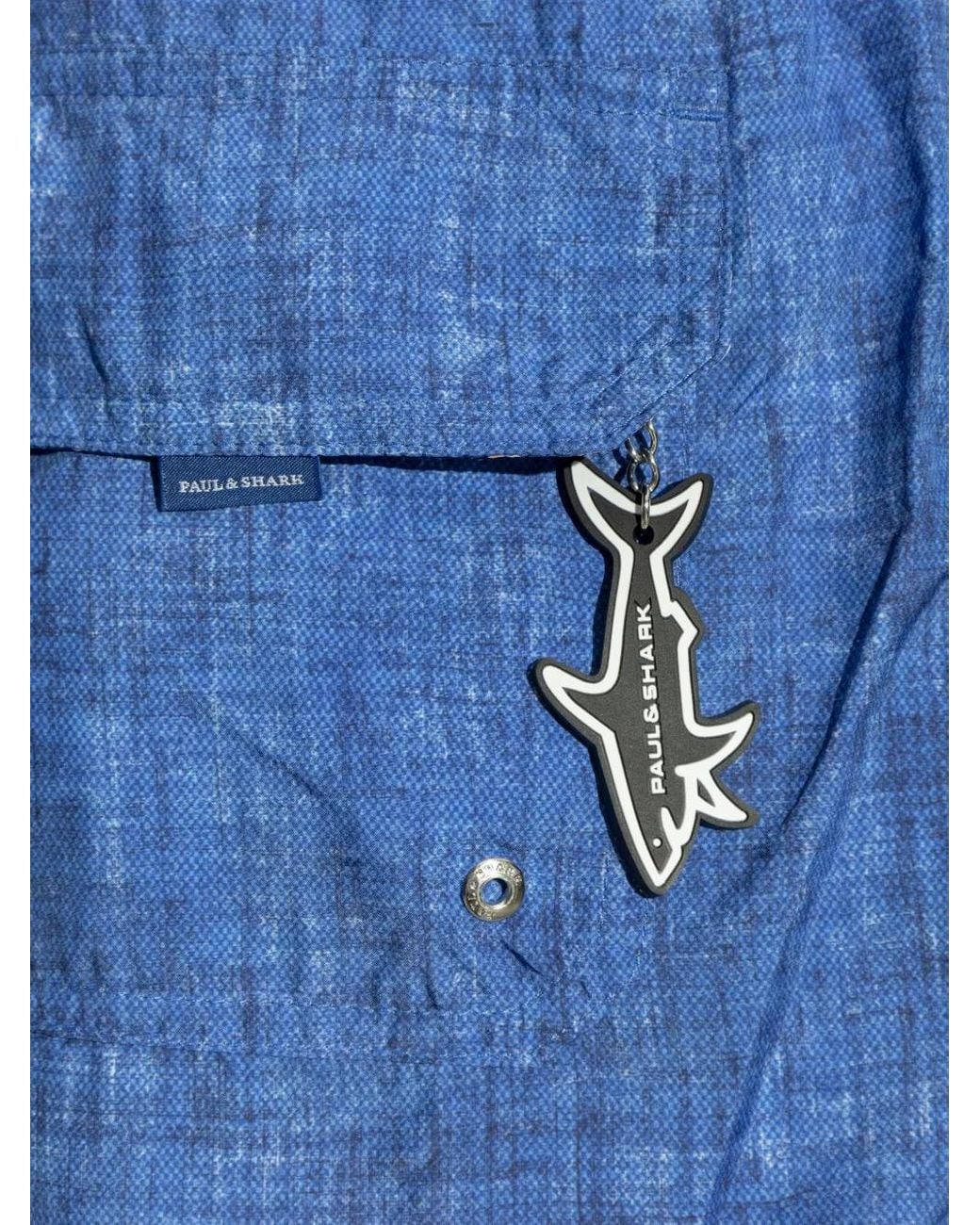 Paul & Shark Blue Charm-Detail Swim Shorts for men