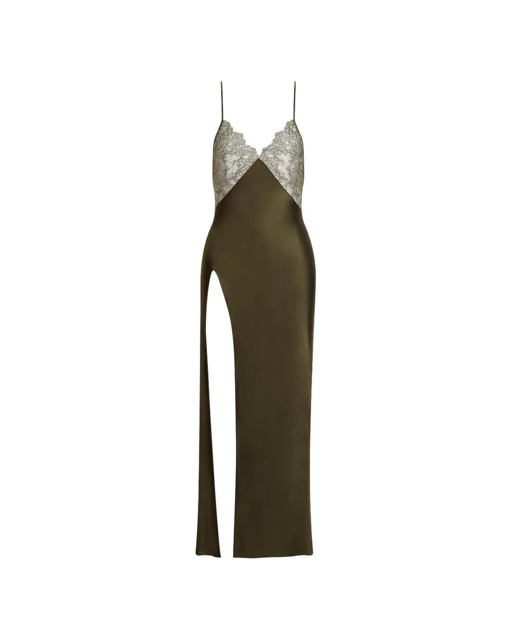 Maison Close Green Lace-Panel Nightdress