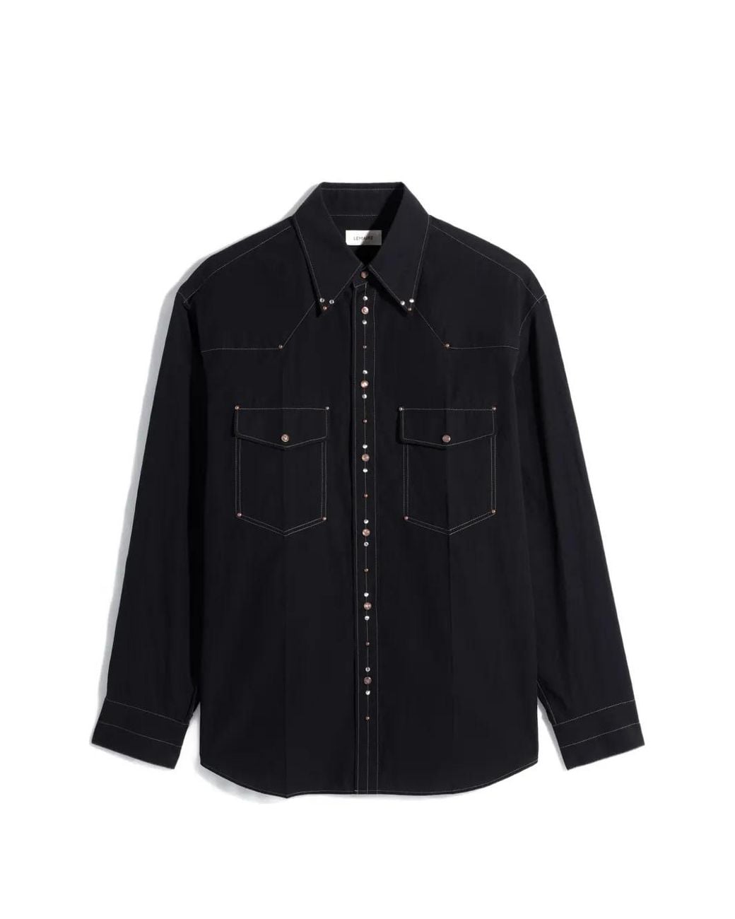 Lemaire Blue Shirt With Studs for men