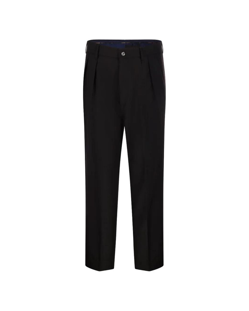 Santaniello Black Pleated-Front Trousers for men