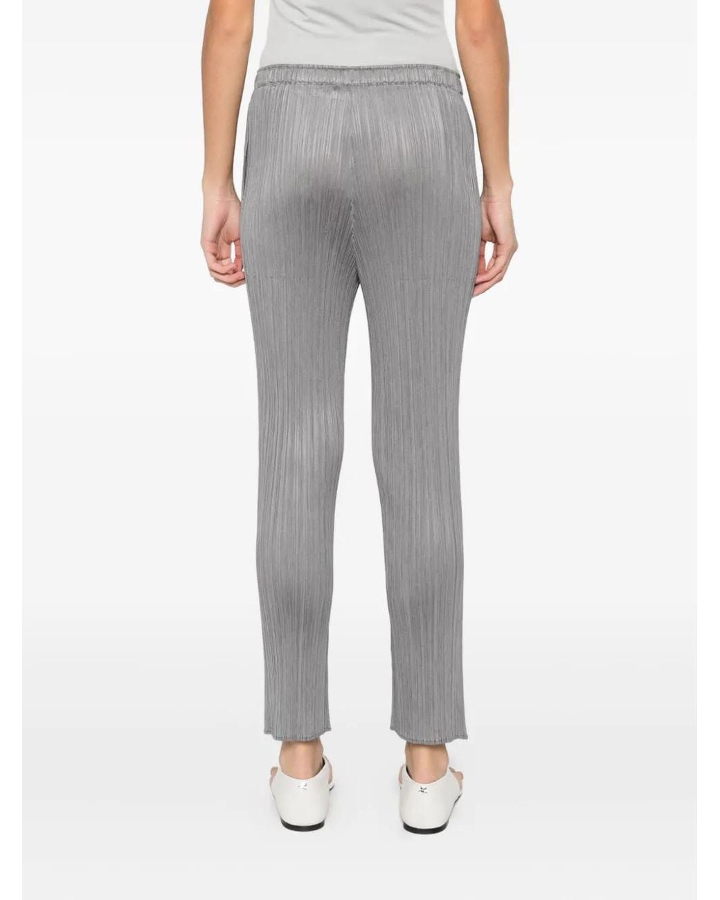 Pleats Please Issey Miyake Gray Pleated Trousers