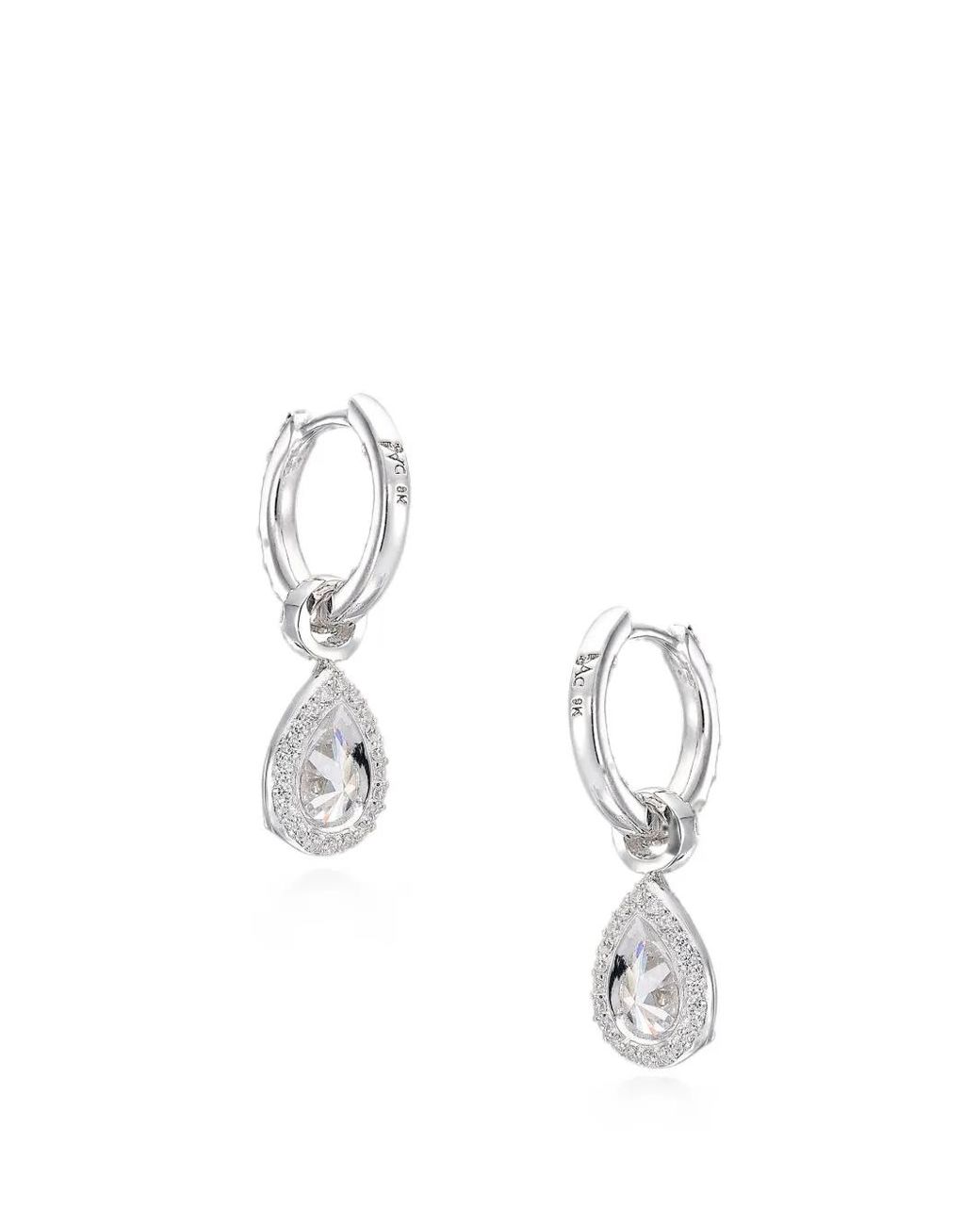 Anabela Chan White Lab-Grown Diamond Pear Hoop Earrings