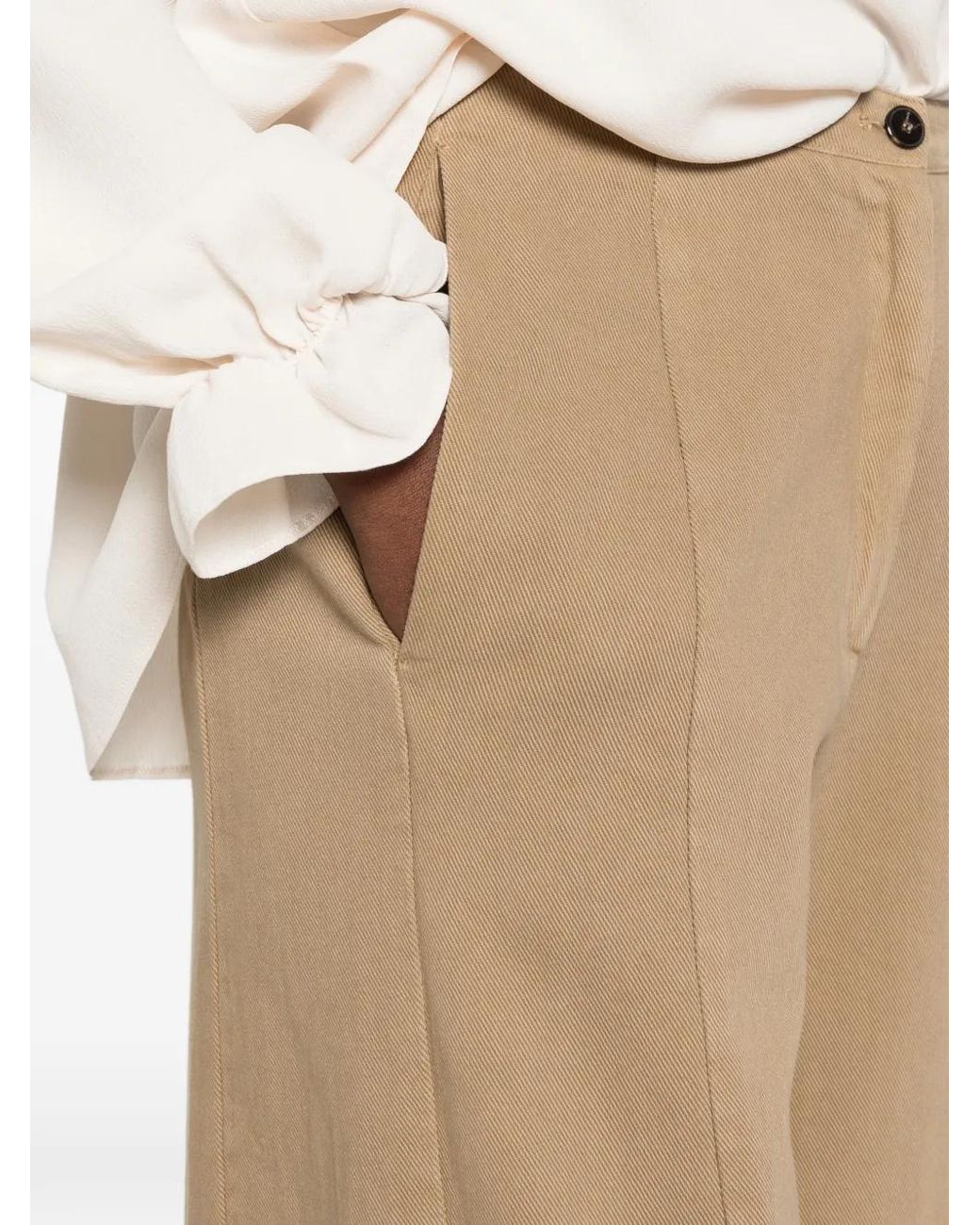 Forte_forte Natural Wide-Leg Cotton Trousers