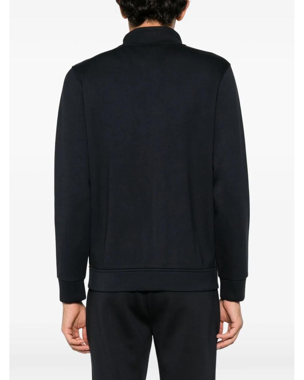 Alberto Gozzi Black Zip-Up High-Neck Sweatshirt for men