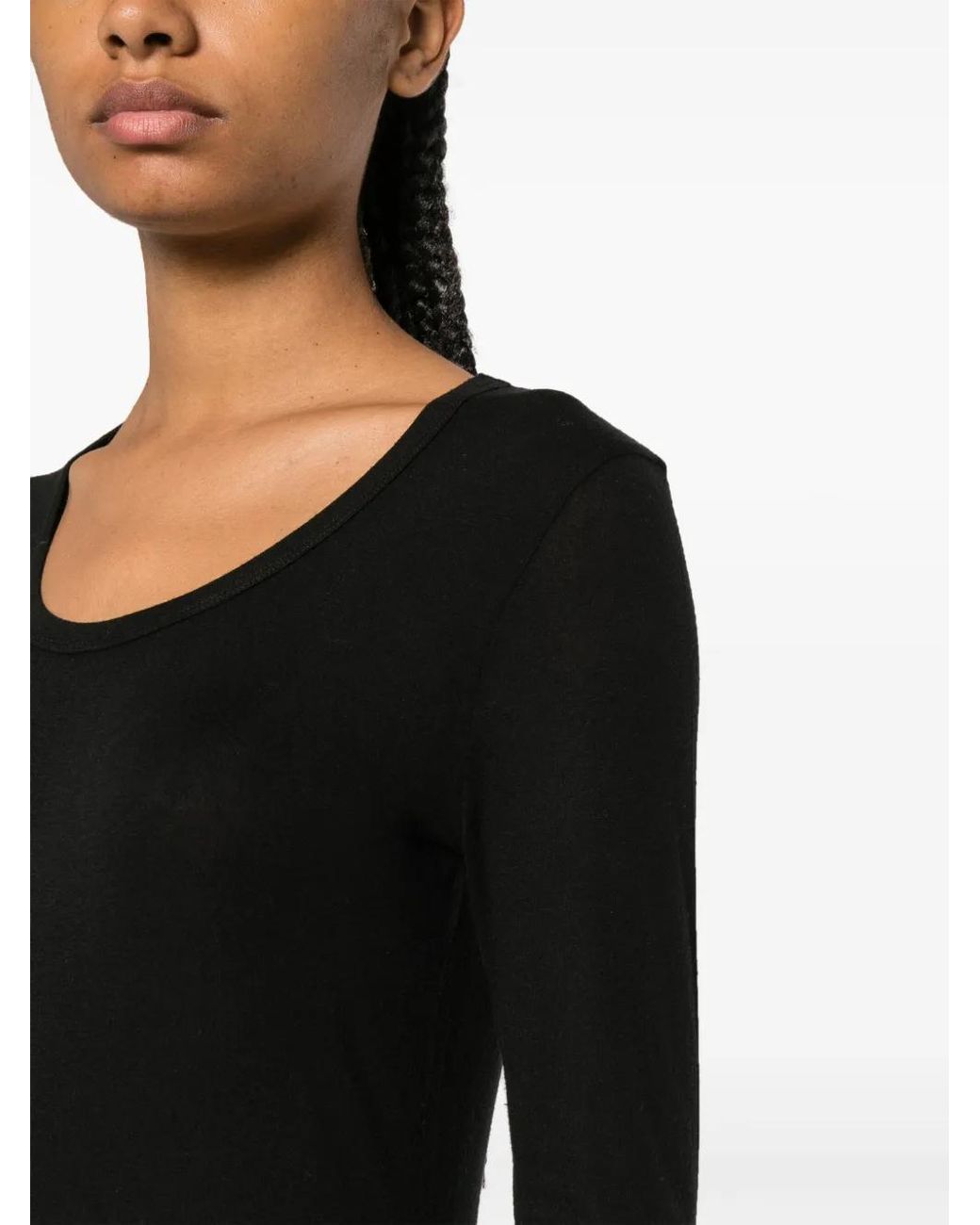 Agolde Black Scoop-Neck Lyocell-Blend Jumper