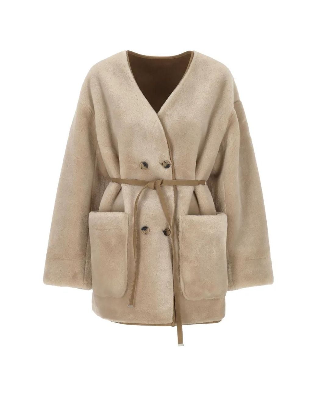 Urbancode Natural Belted Faux-Fur Jacket