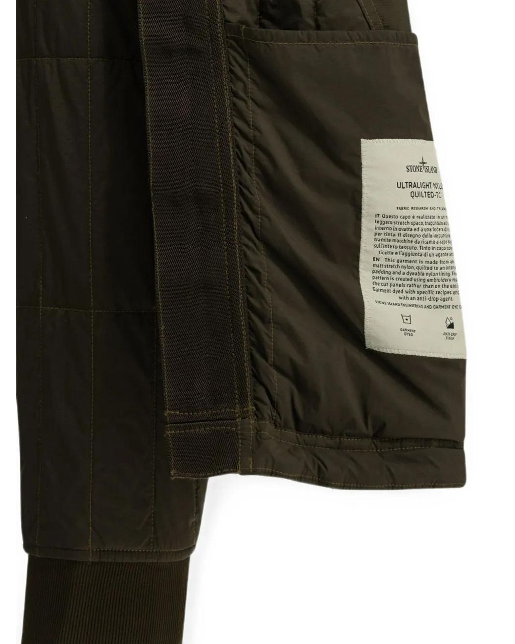 Stone Island Green 4100015 Ultralight Nylon Quilted-Tc Jacket for men