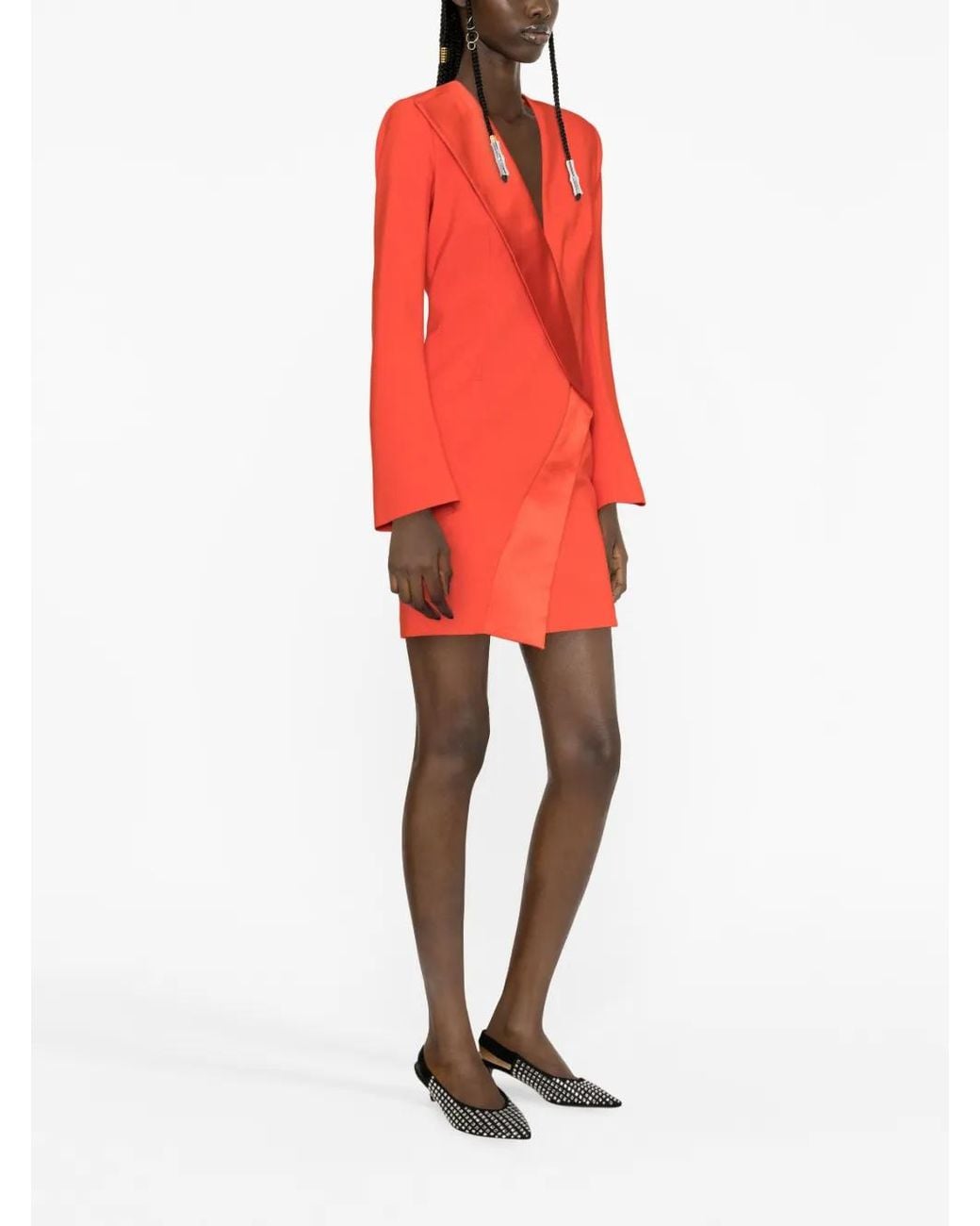 Genny Satin-Trimmed Tailored Minidress