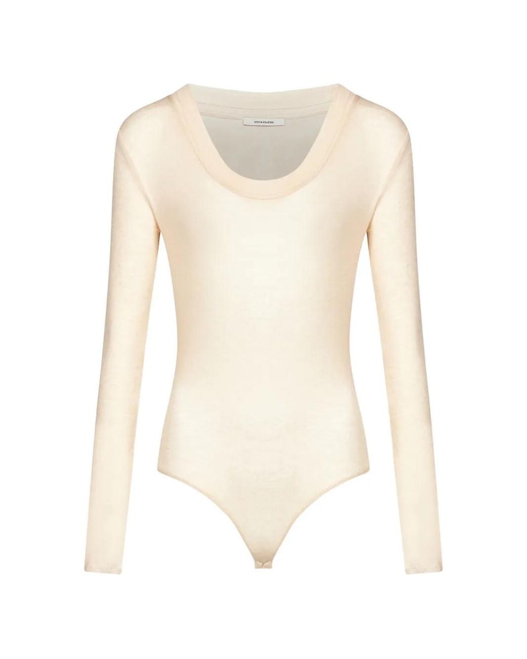 Entire studios White Scoop-Neck Long-Sleeve Bodysuit