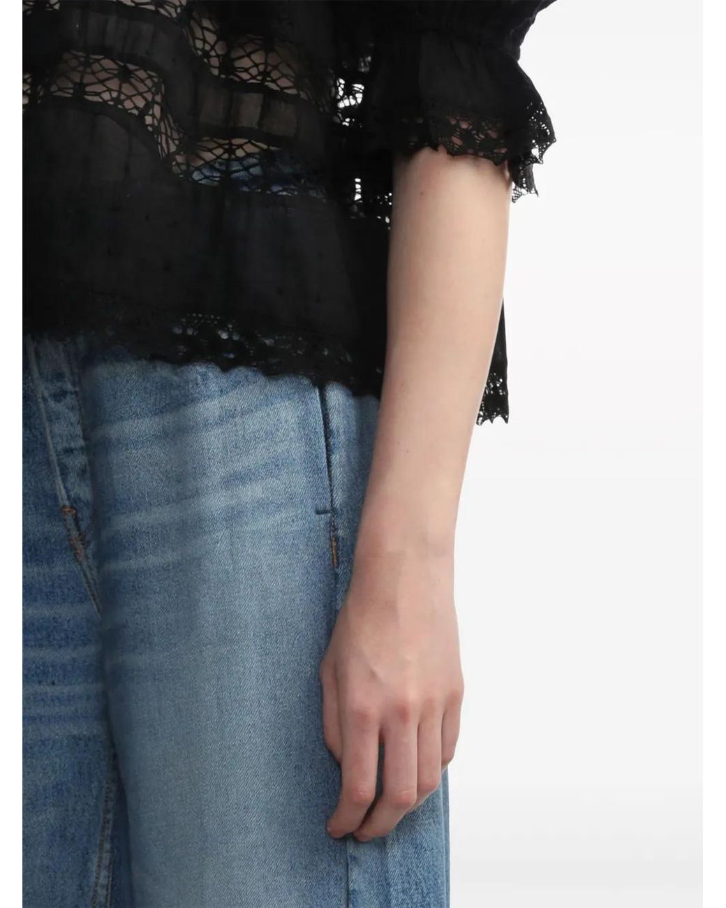 Rag & Bone Blue Logan Mid-Rise Wide-Leg Jeans