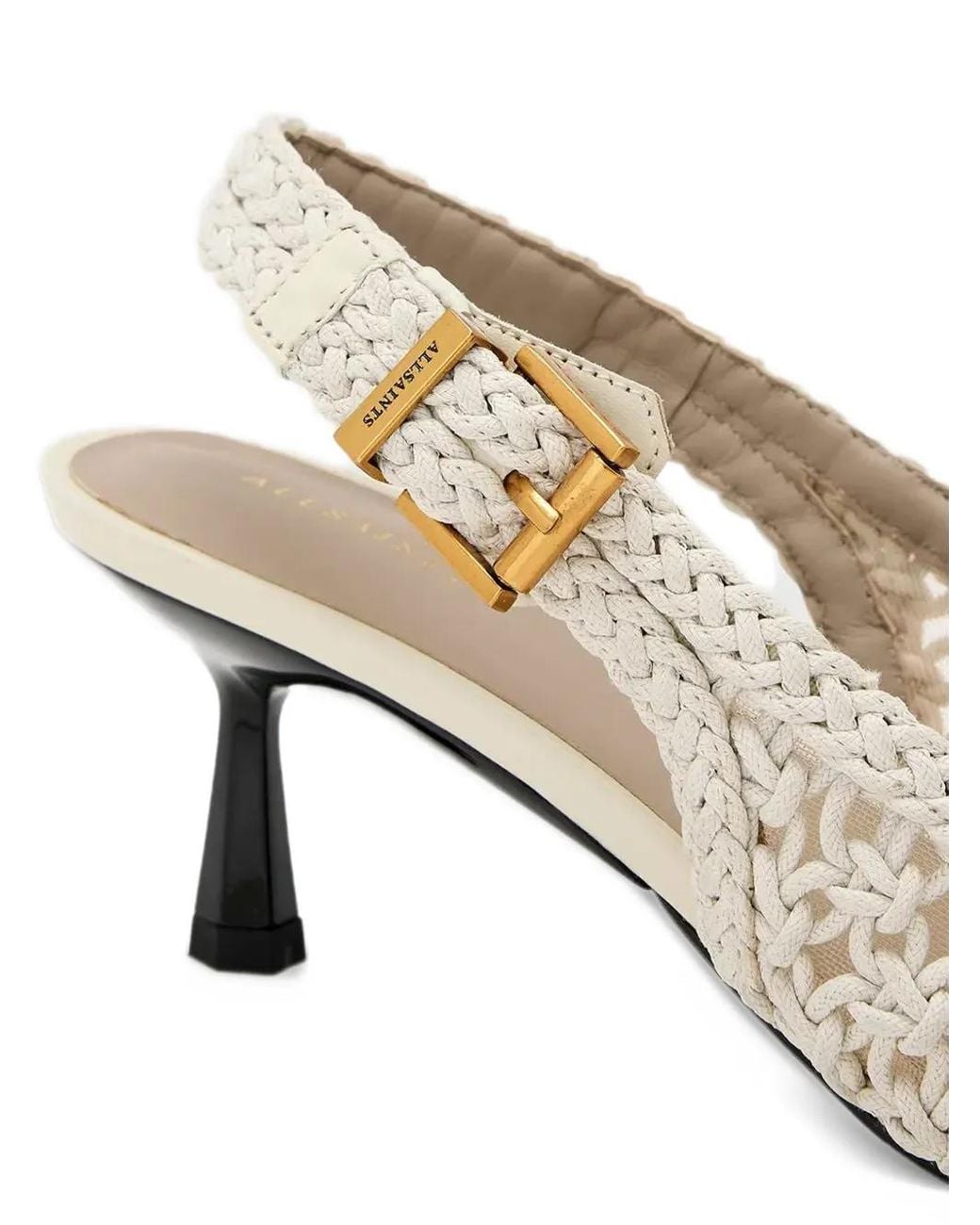 AllSaints Slingback Pointed-Toe Heels in White | Lyst