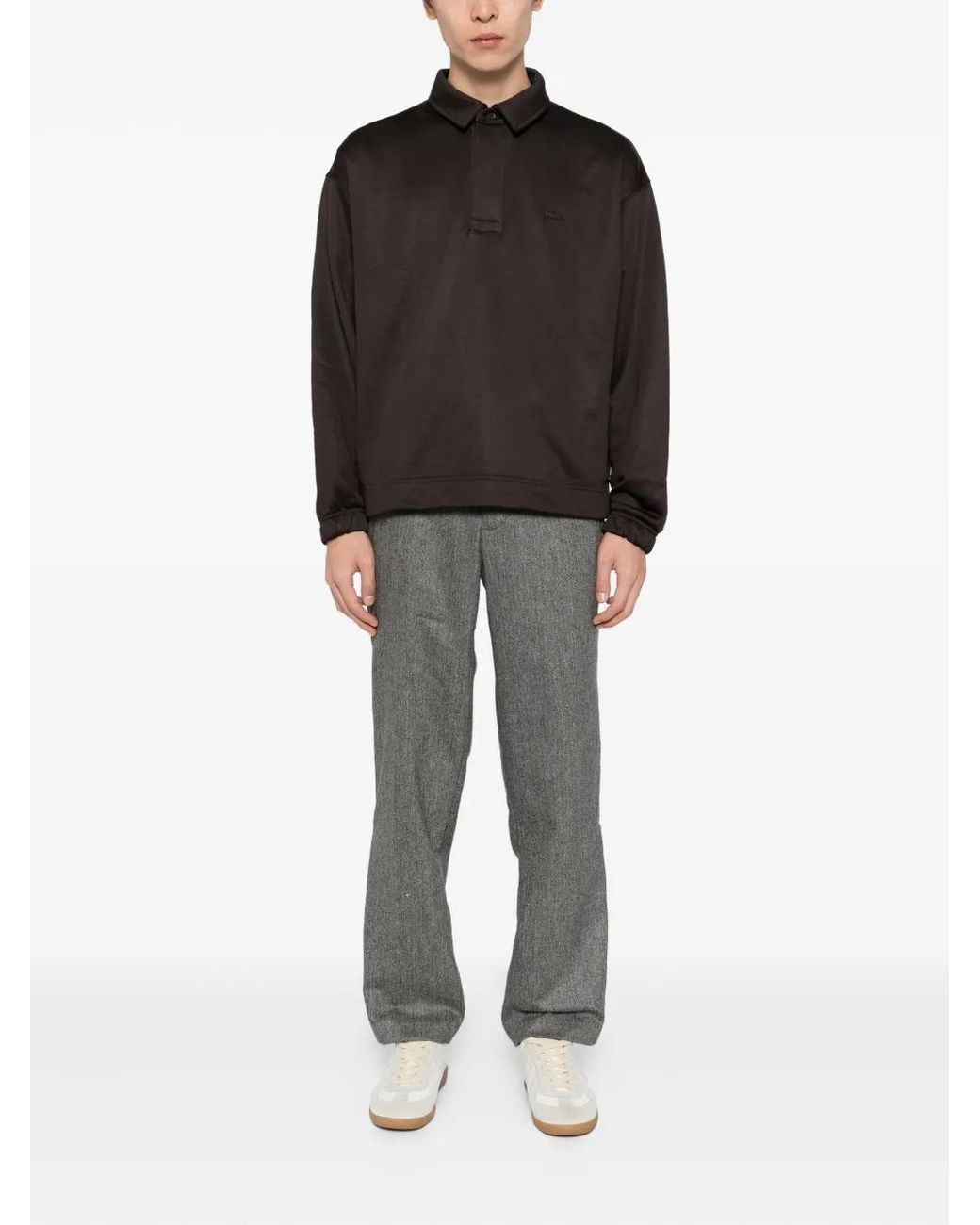 Lacoste Gray Herringbone Trousers for men