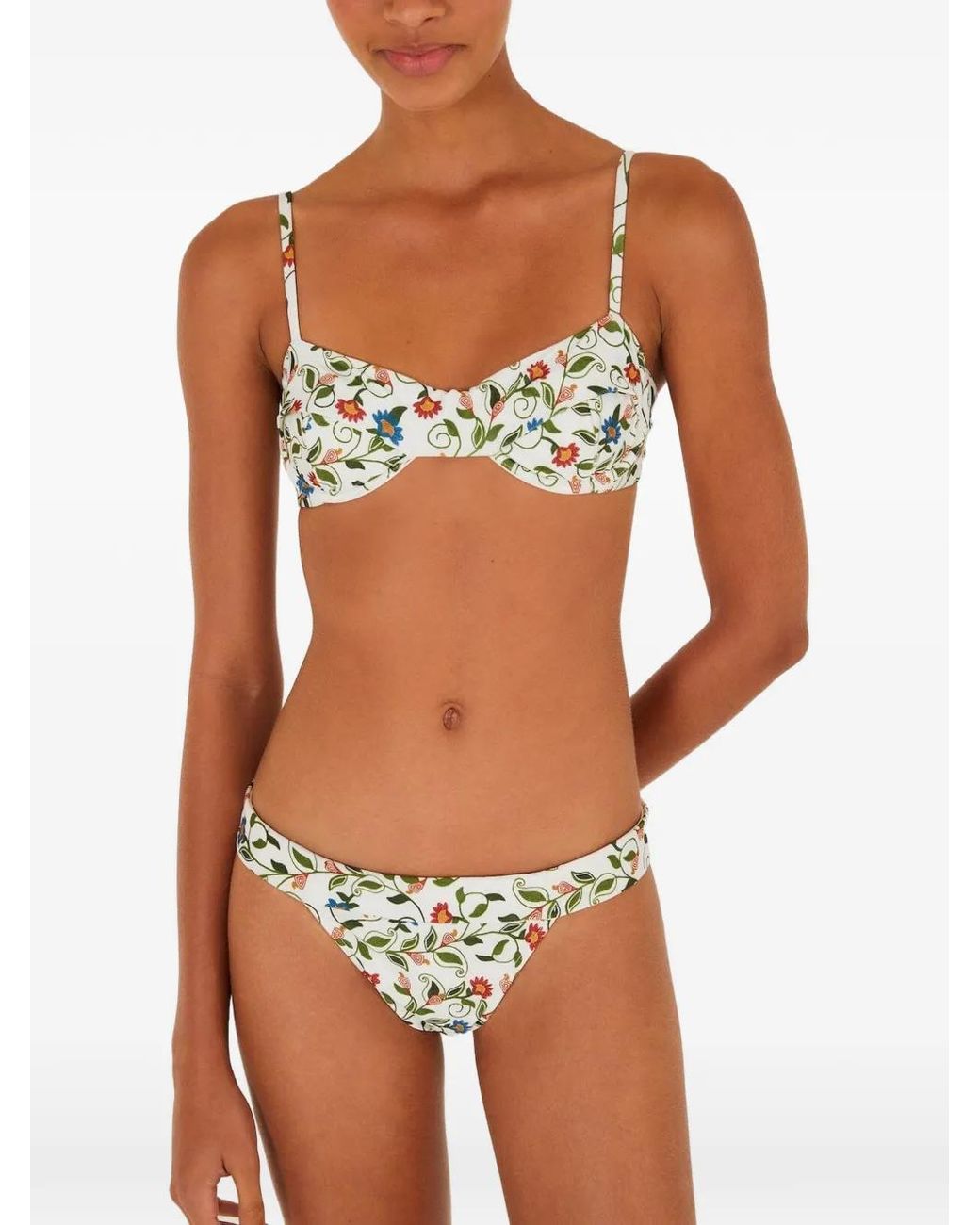Farm Rio White Off- Stitched Garden Underwire Bikini Top