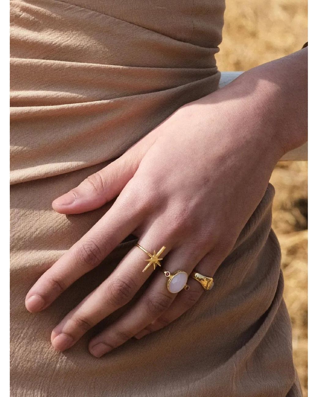 Ottoman Hands Yellow Lucia Rose Quartz Ring