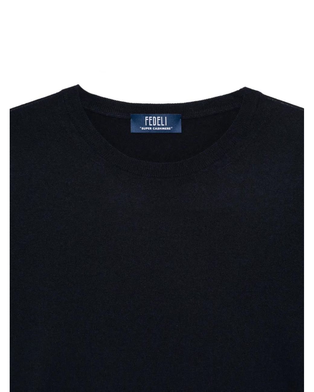 Fedeli Blue Cashmere Top for men