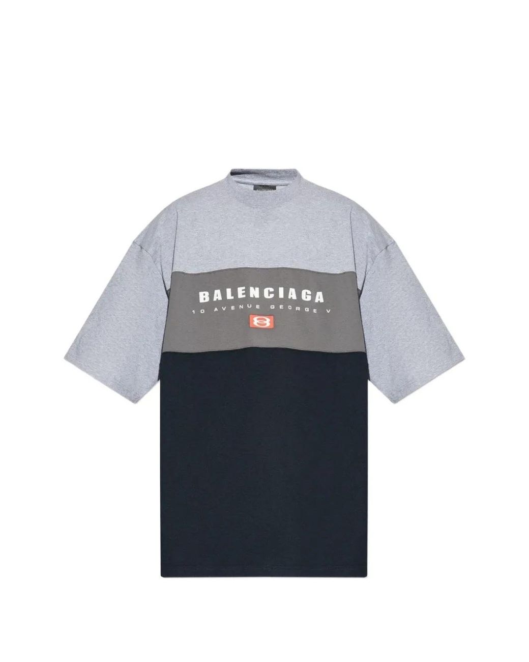 Balenciaga Blue Colour Block T-Shirt for men