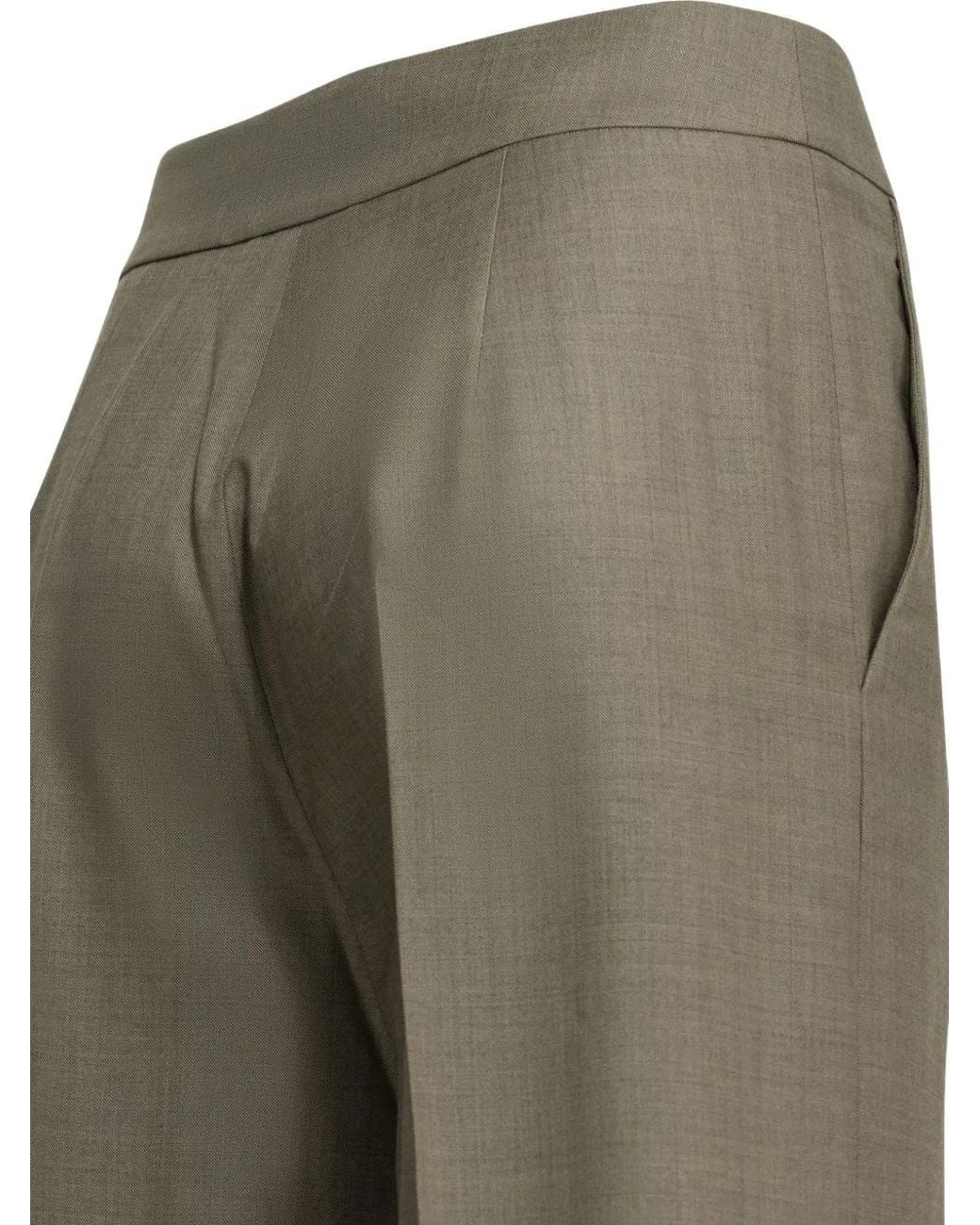 Sa Su Phi Green Pressed-Crease Wide-Leg Trousers
