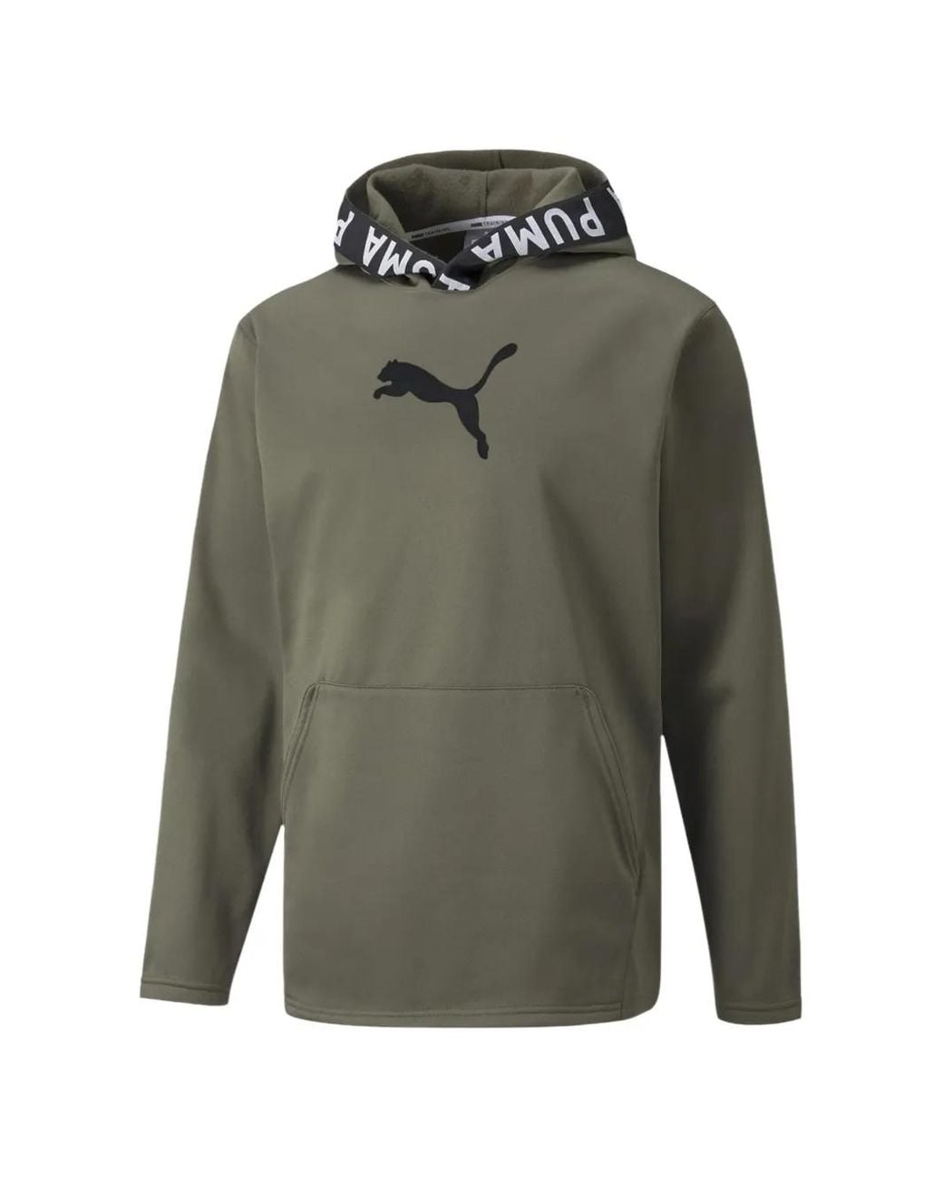 PUMA Green Logo-Print Hoodie for men