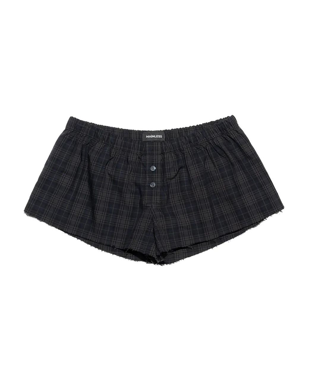Mainless Geruite Shorts Met Knopen in het Black