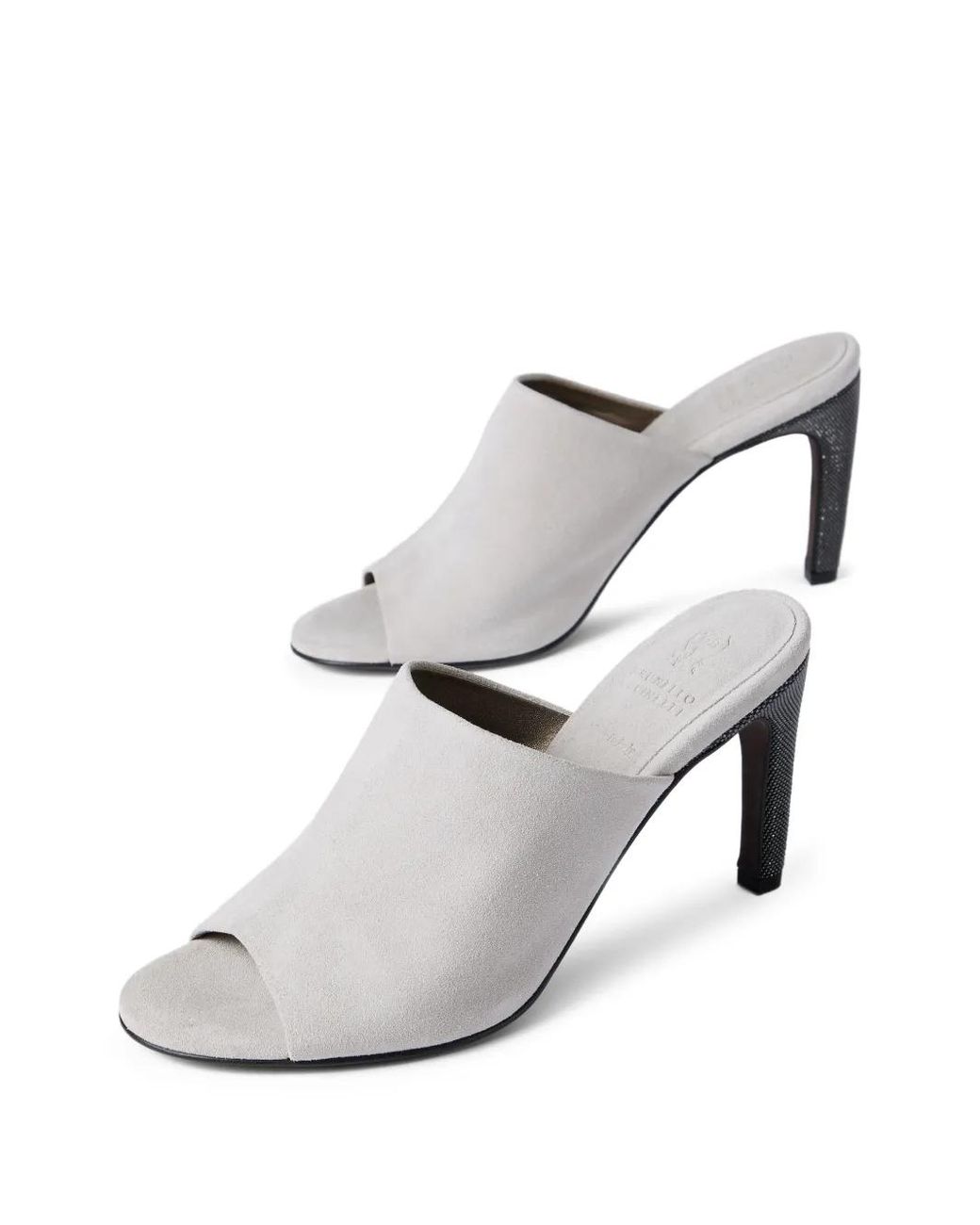 Brunello Cucinelli White Klassische Mules