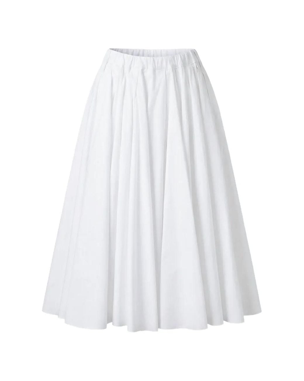 N°21 White Pleated A-Line Skirt