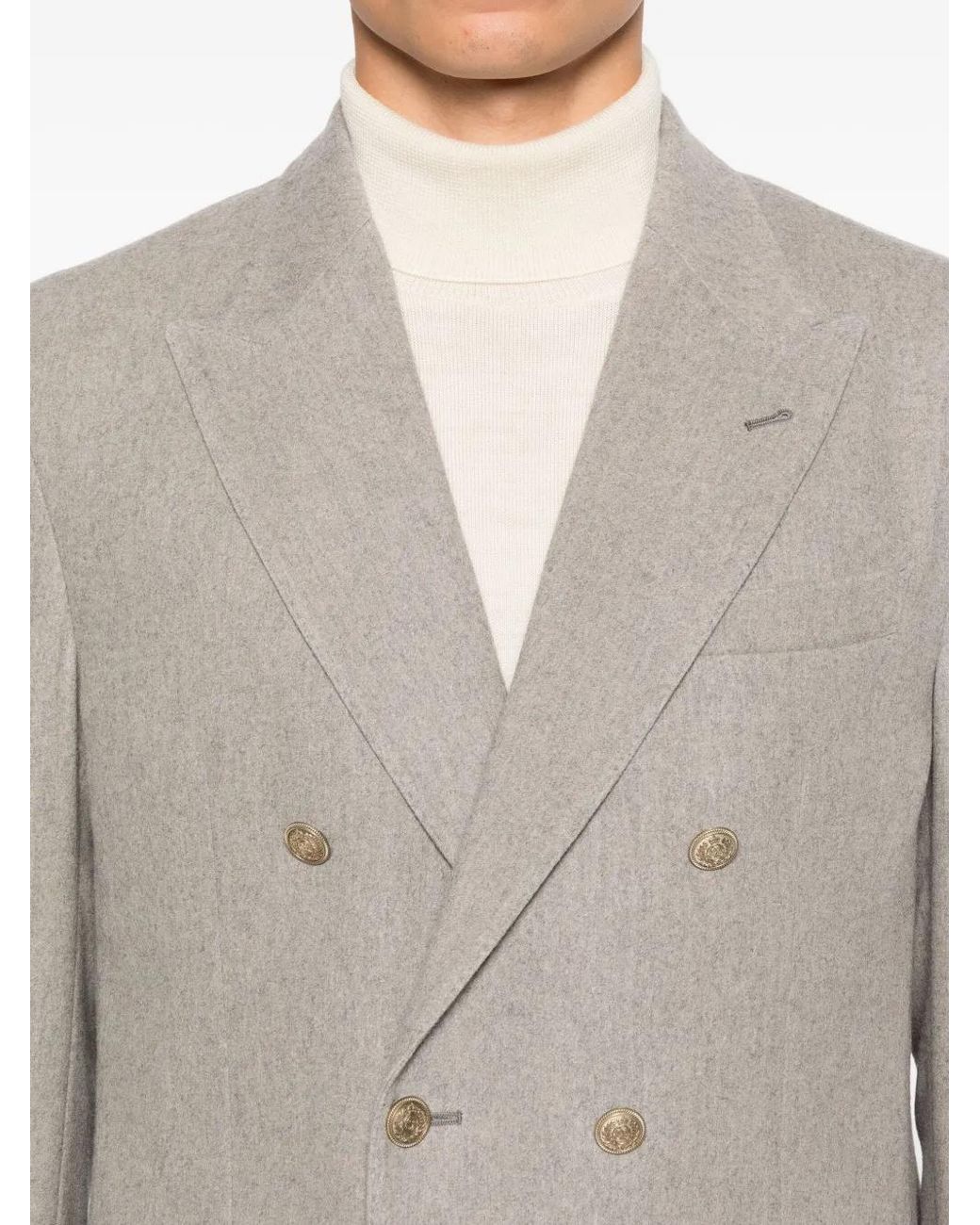 Eleventy Gray Double-Breasted Blazer for men
