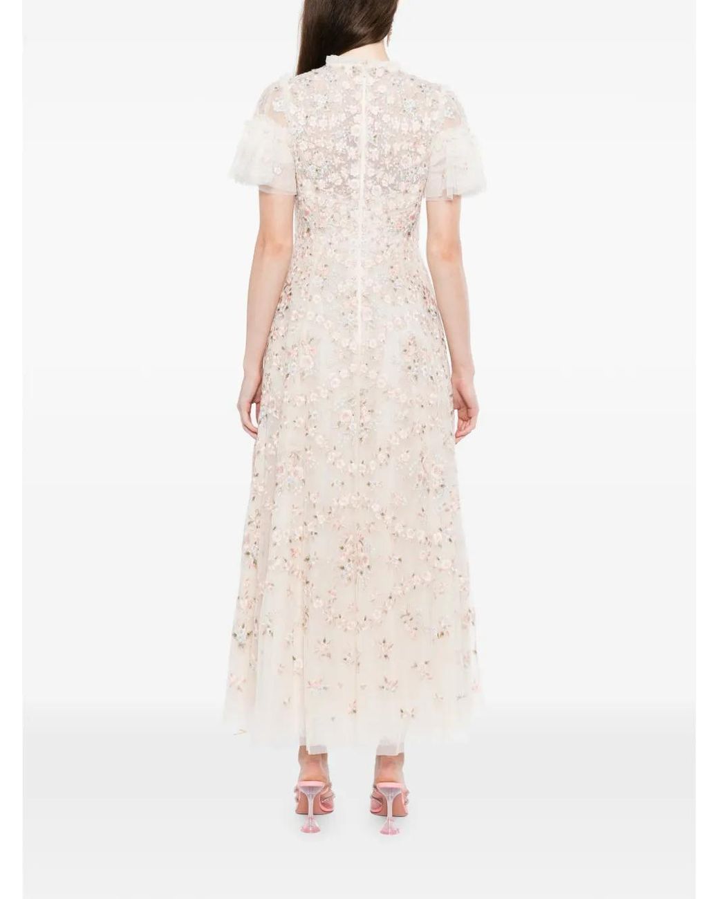 Needle & Thread White Floral Waltz Ankle Gown