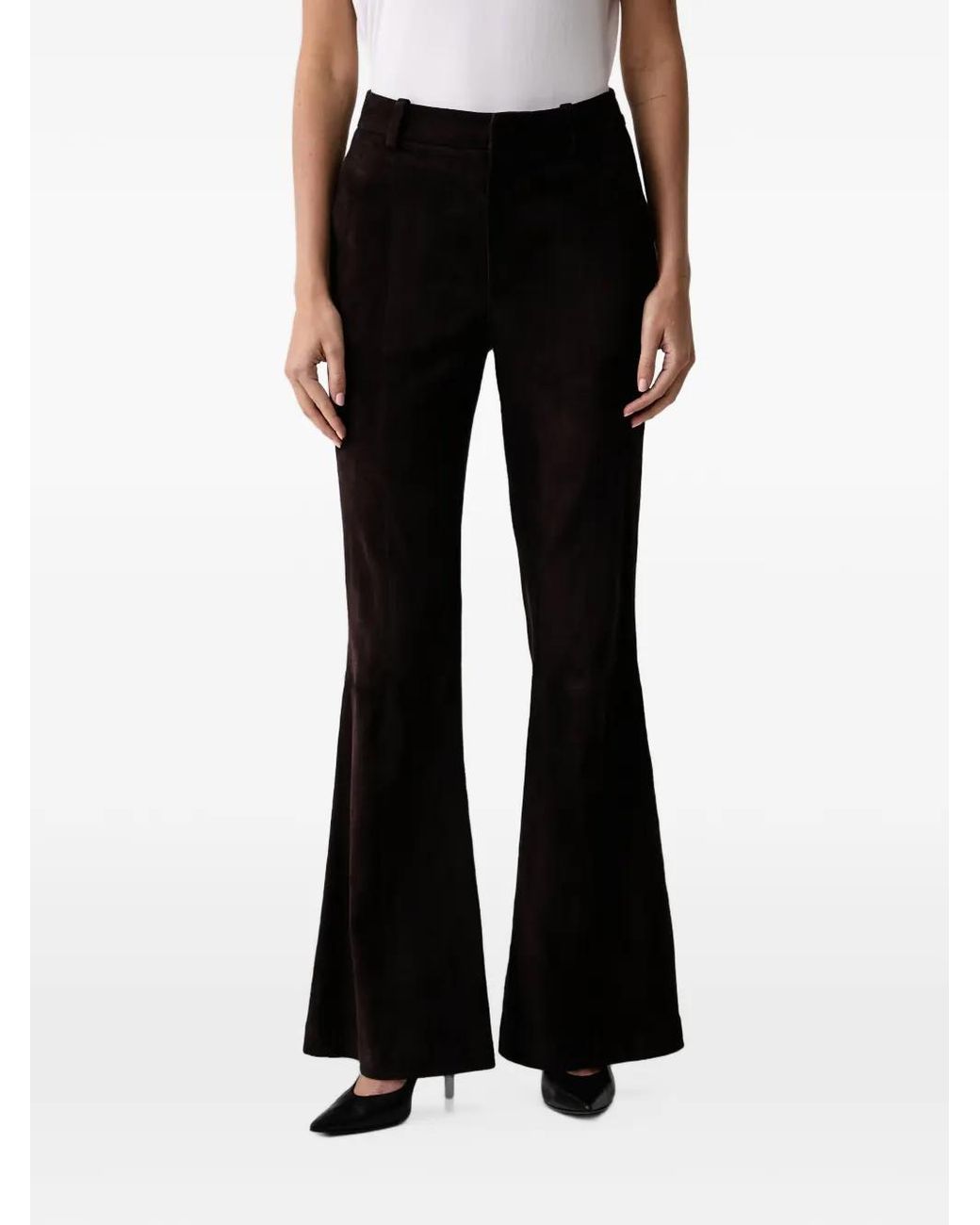 Gestuz Black Gzsiela Suede Flared Trousers