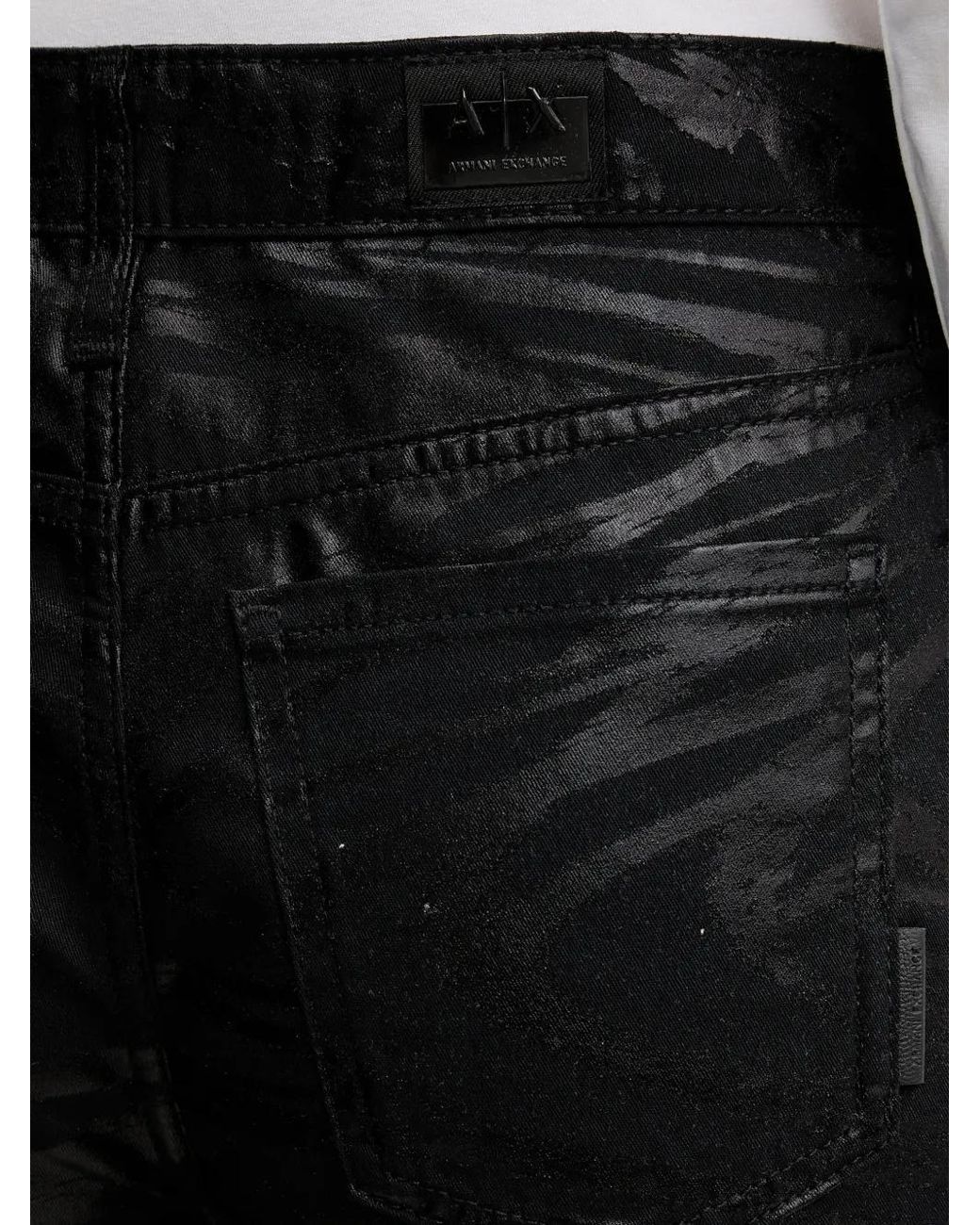 ARMANI EXCHANGE Black Zebra-Pattern Jeans